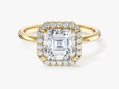 Asscher Halo Moissanite Engagement Ring (2.00 CT)
