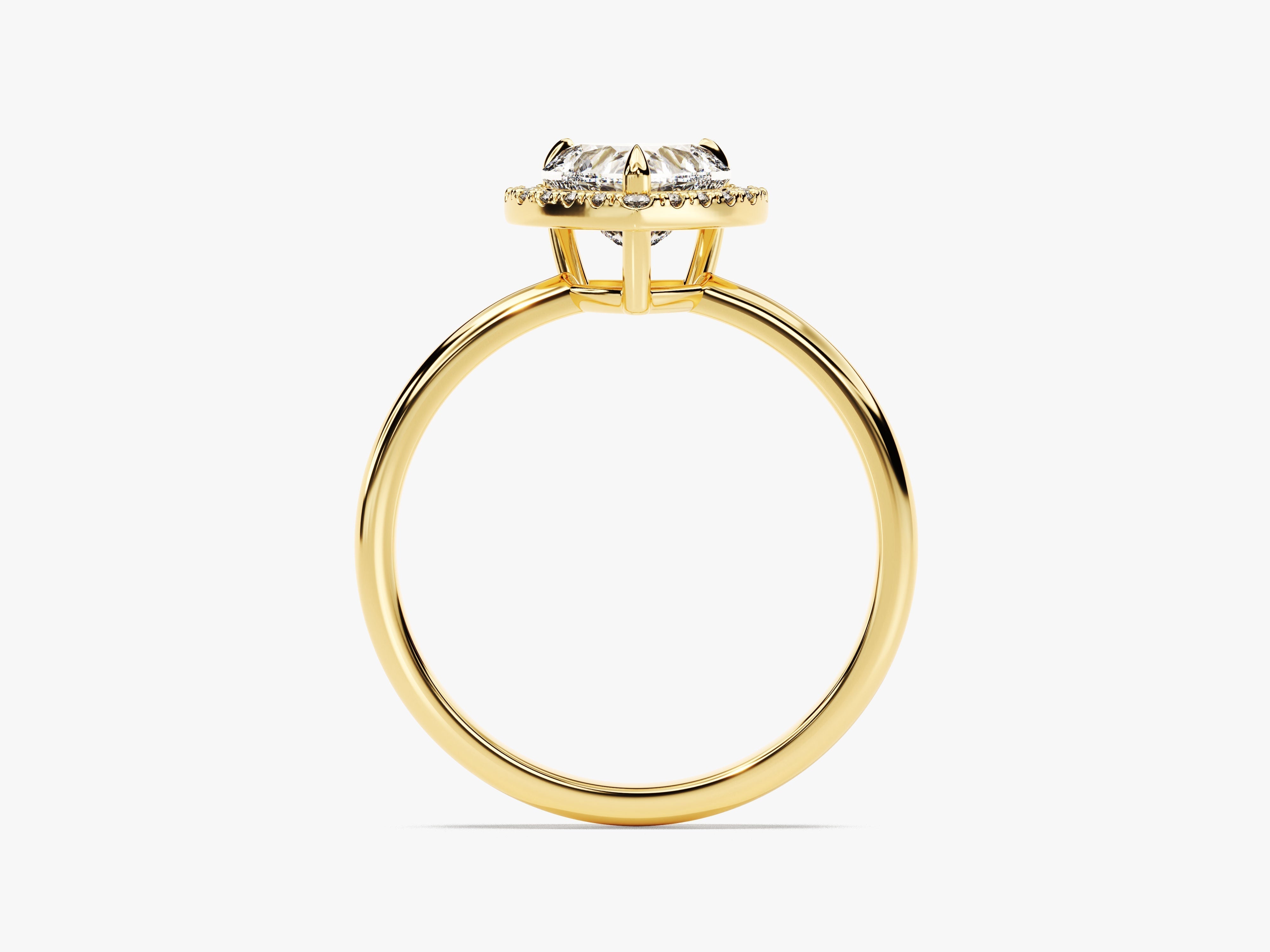 Moissanit Verlobungsring im Herzschliff Halo (1.00 CT)