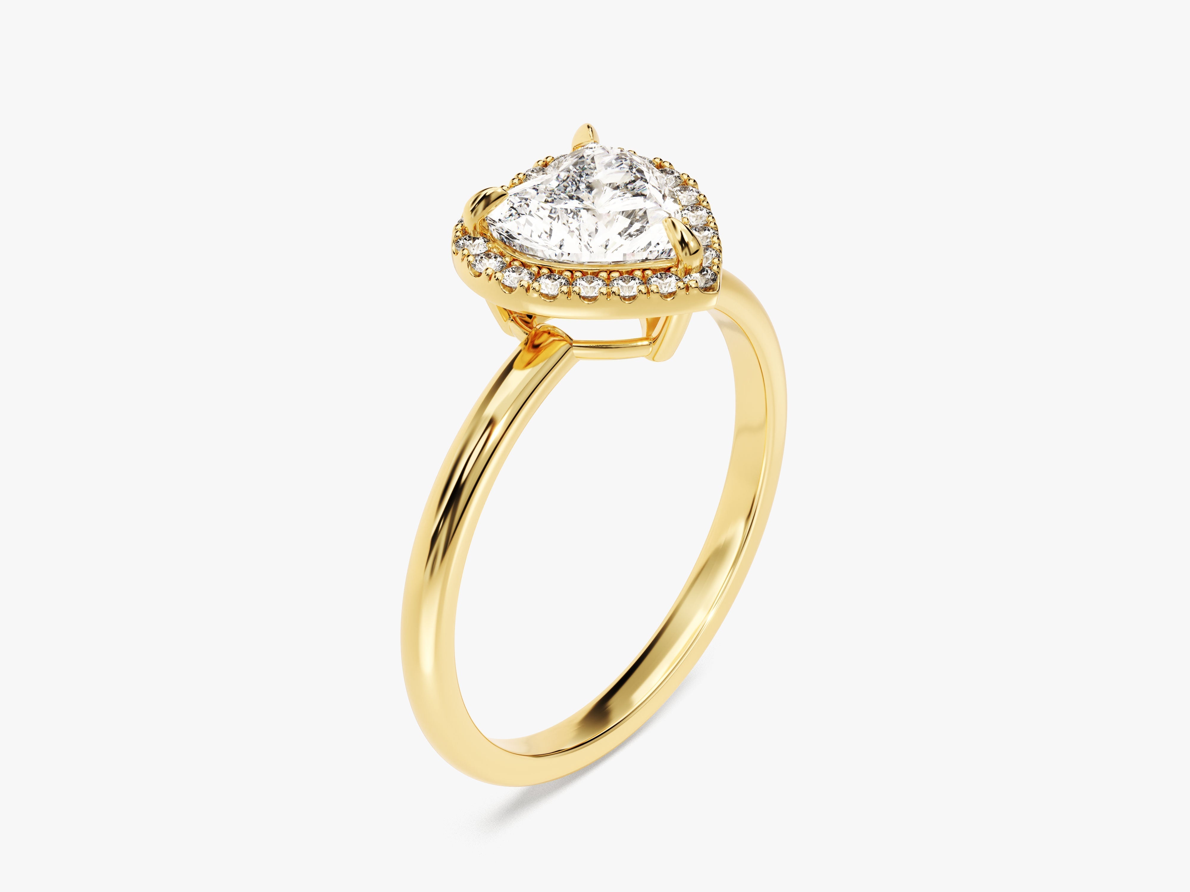 Moissanit Verlobungsring im Herzschliff Halo (1.00 CT)