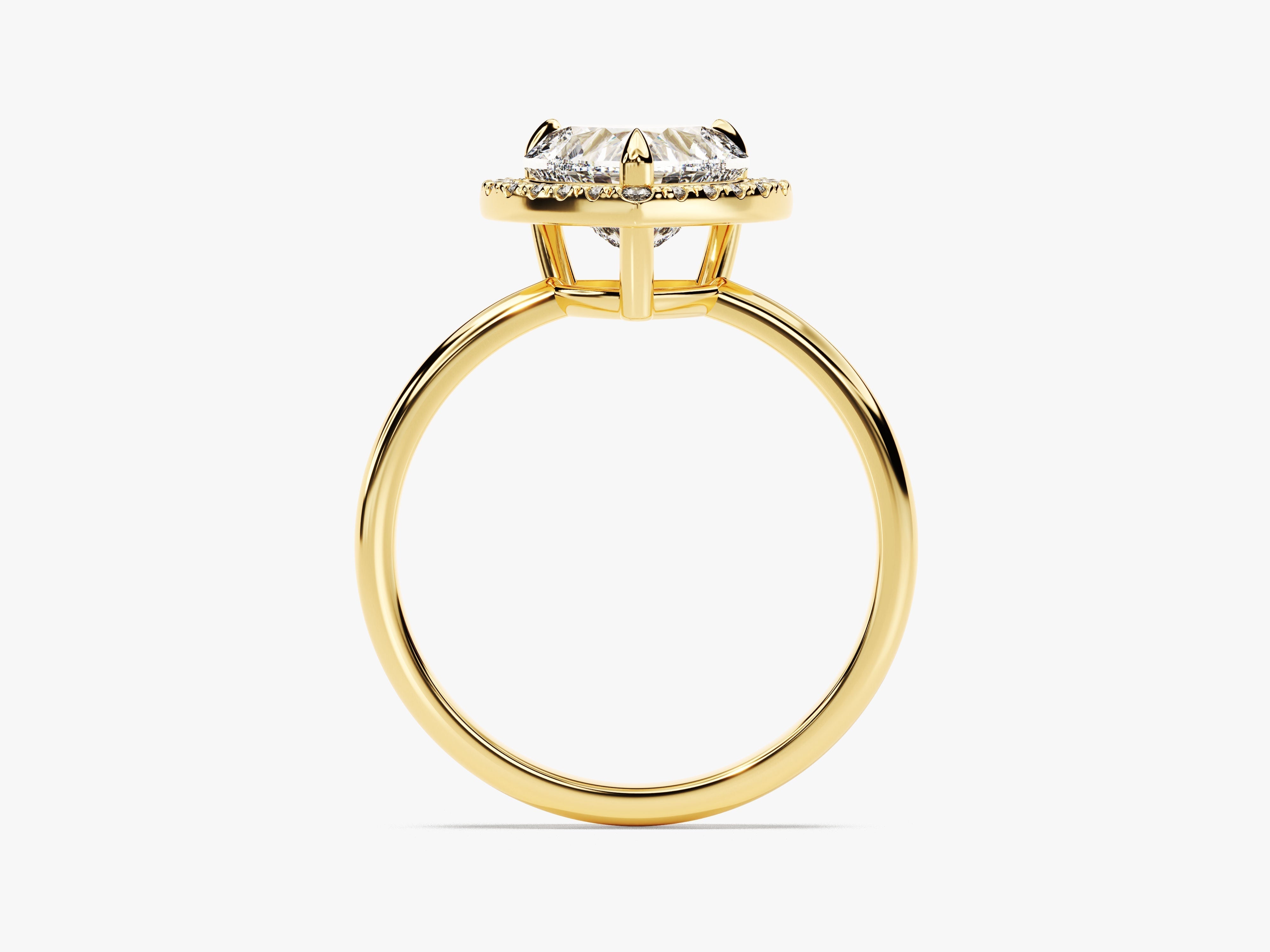 Moissanit Verlobungsring im Herzschliff Halo (2.00 CT)