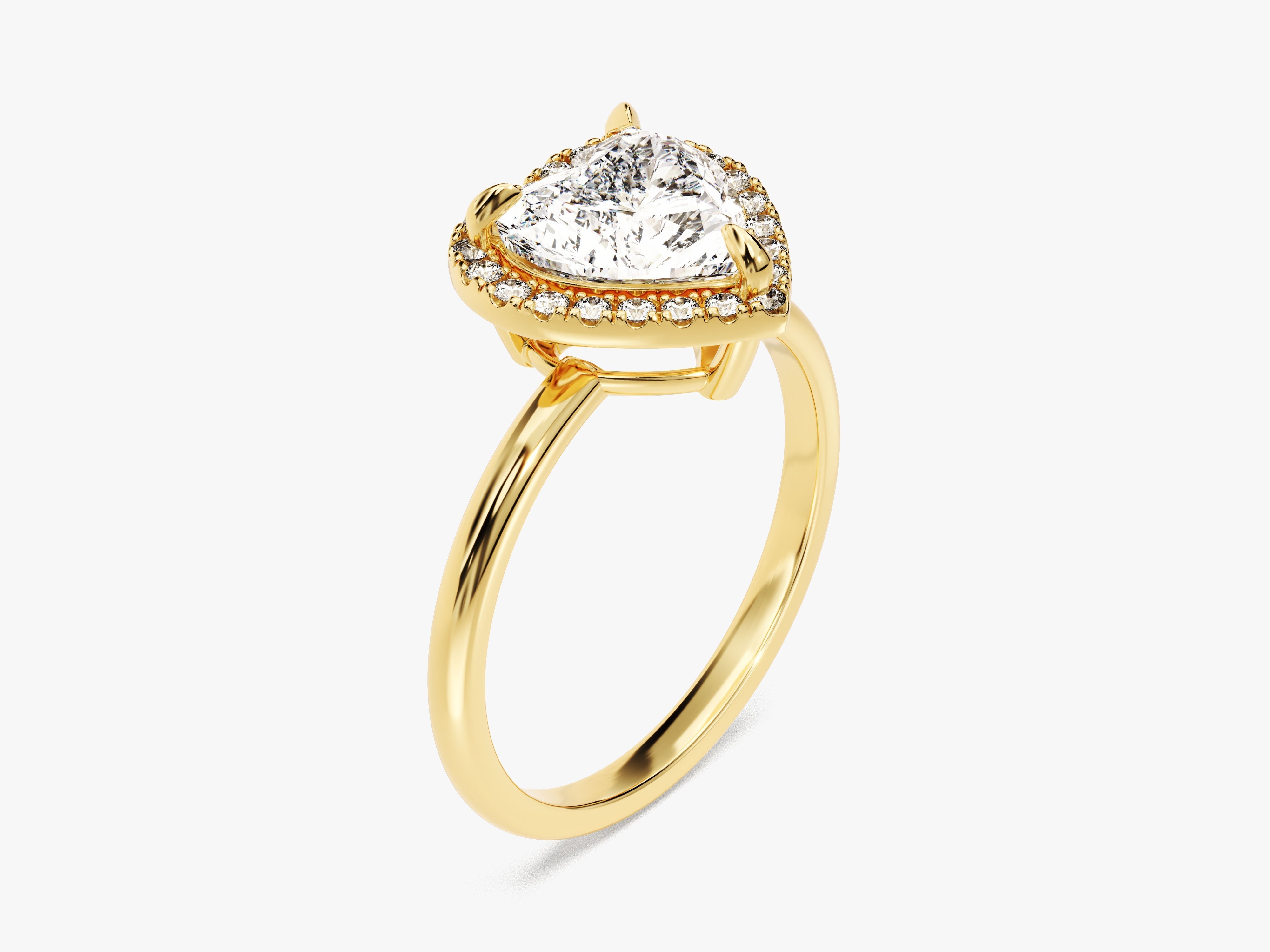 Moissanit Verlobungsring im Herzschliff Halo (2.00 CT)