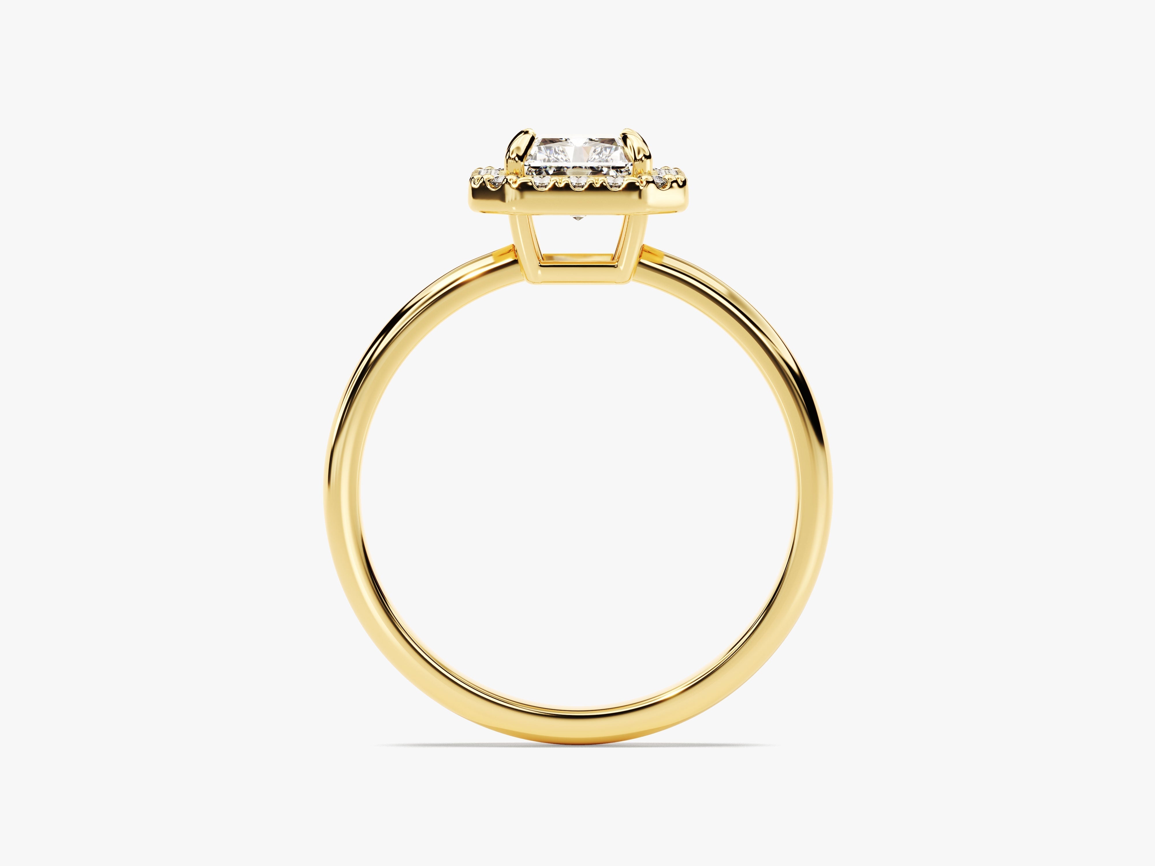 Labordiamant Verlobungsring im Radiantschliff Halo (1.00 CT)