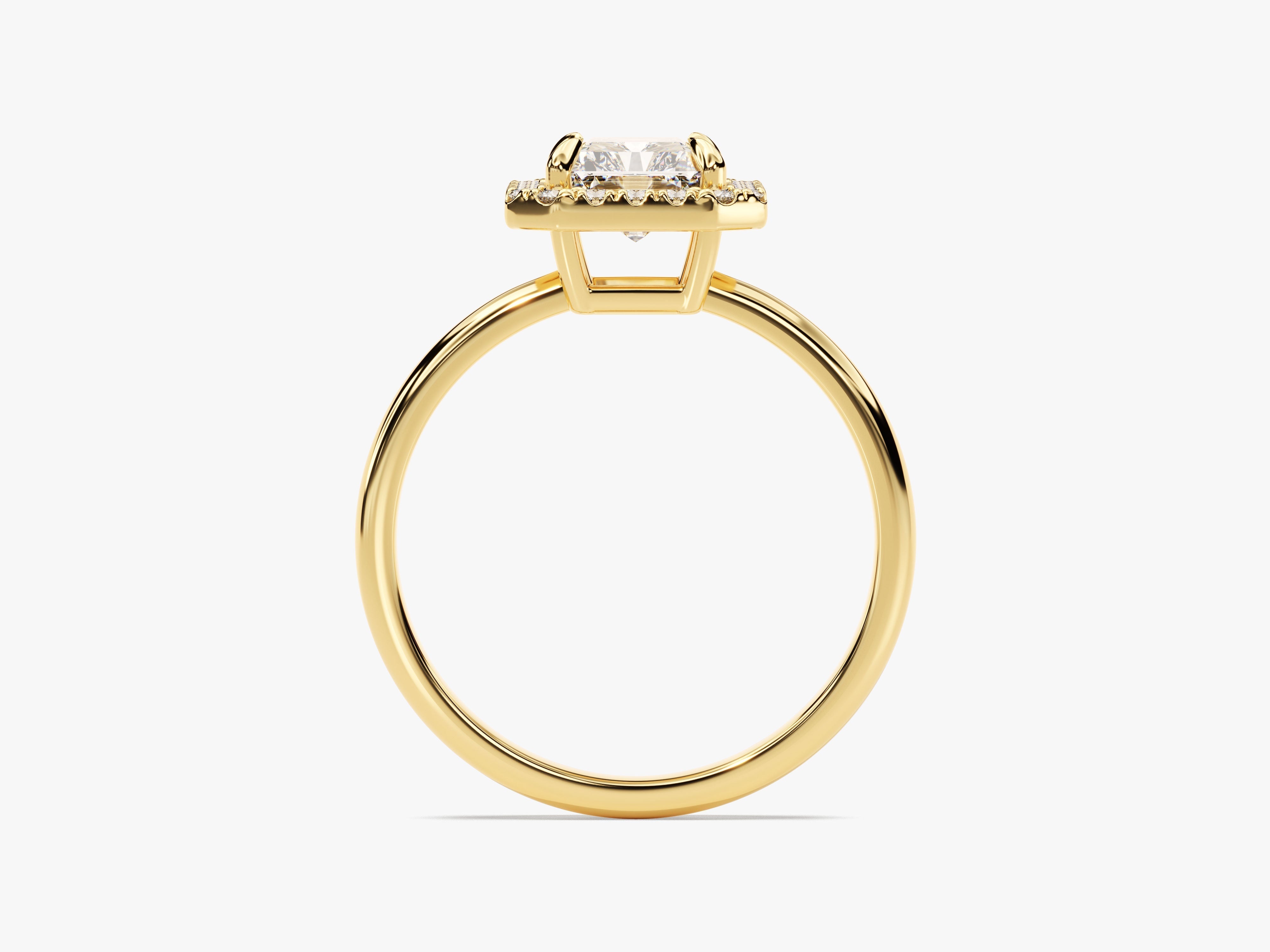 Labordiamant Verlobungsring im Radiantschliff Halo (1,50 CT)