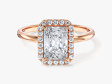 Labordiamant Verlobungsring im Radiantschliff Halo (1.50 CT)
