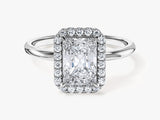 Labordiamant Verlobungsring im Radiantschliff Halo (1.50 CT)