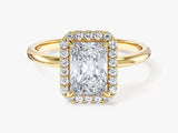 Labordiamant Verlobungsring im Radiantschliff Halo (1.50 CT)