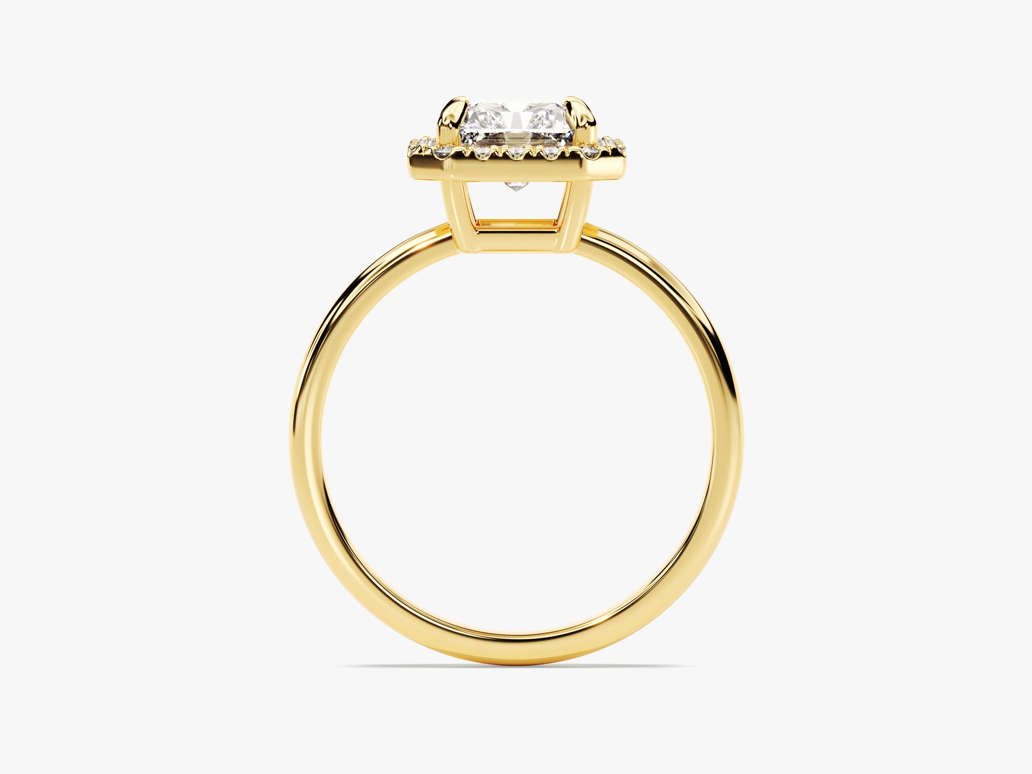 Labordiamant Verlobungsring im Radiantschliff Halo (2.00 CT)