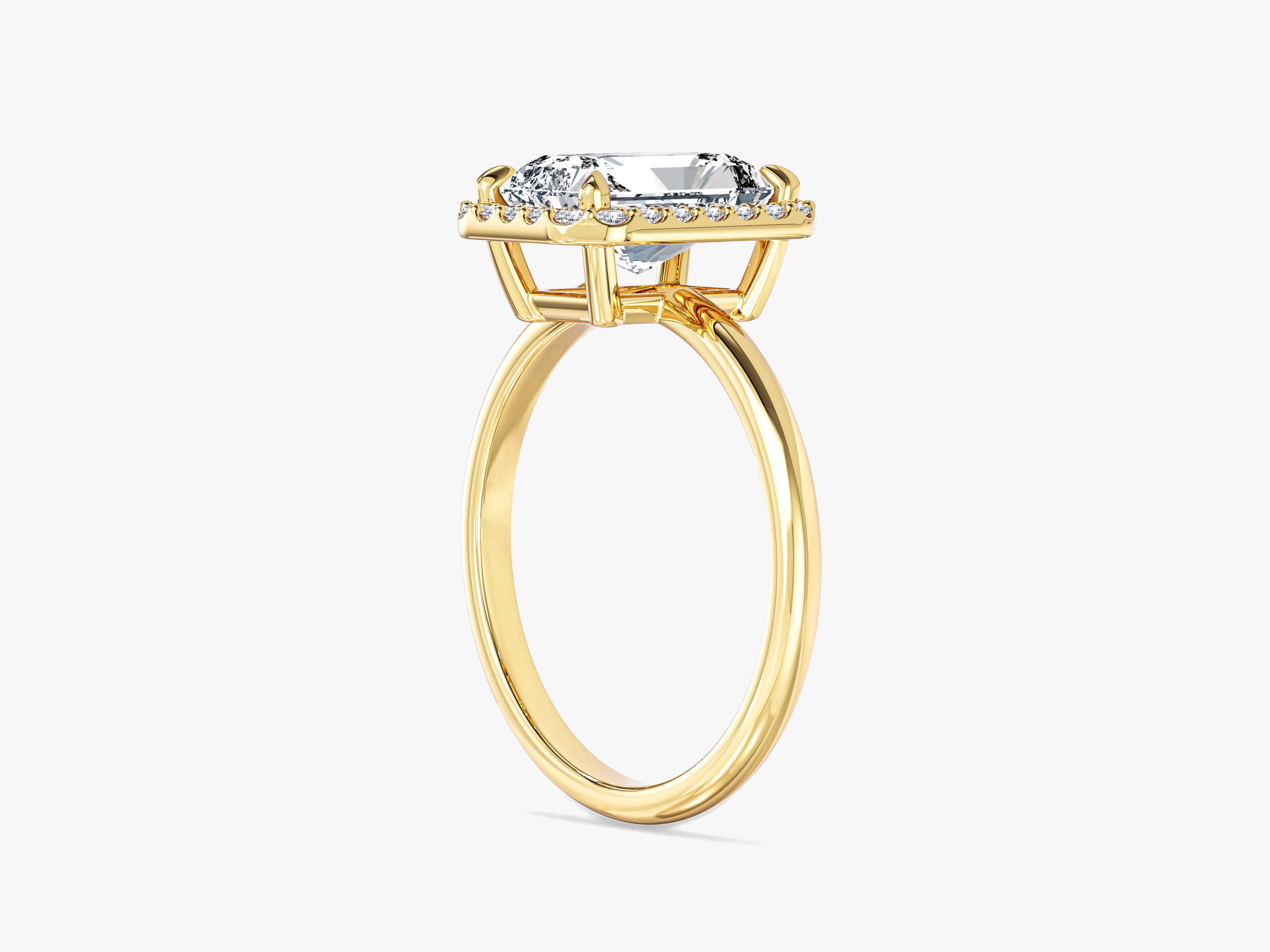 Labordiamant Verlobungsring im Radiantschliff Halo (2.00 CT)