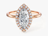 Labordiamant Verlobungsring im Marquiseschliff Halo (1.50 CT)