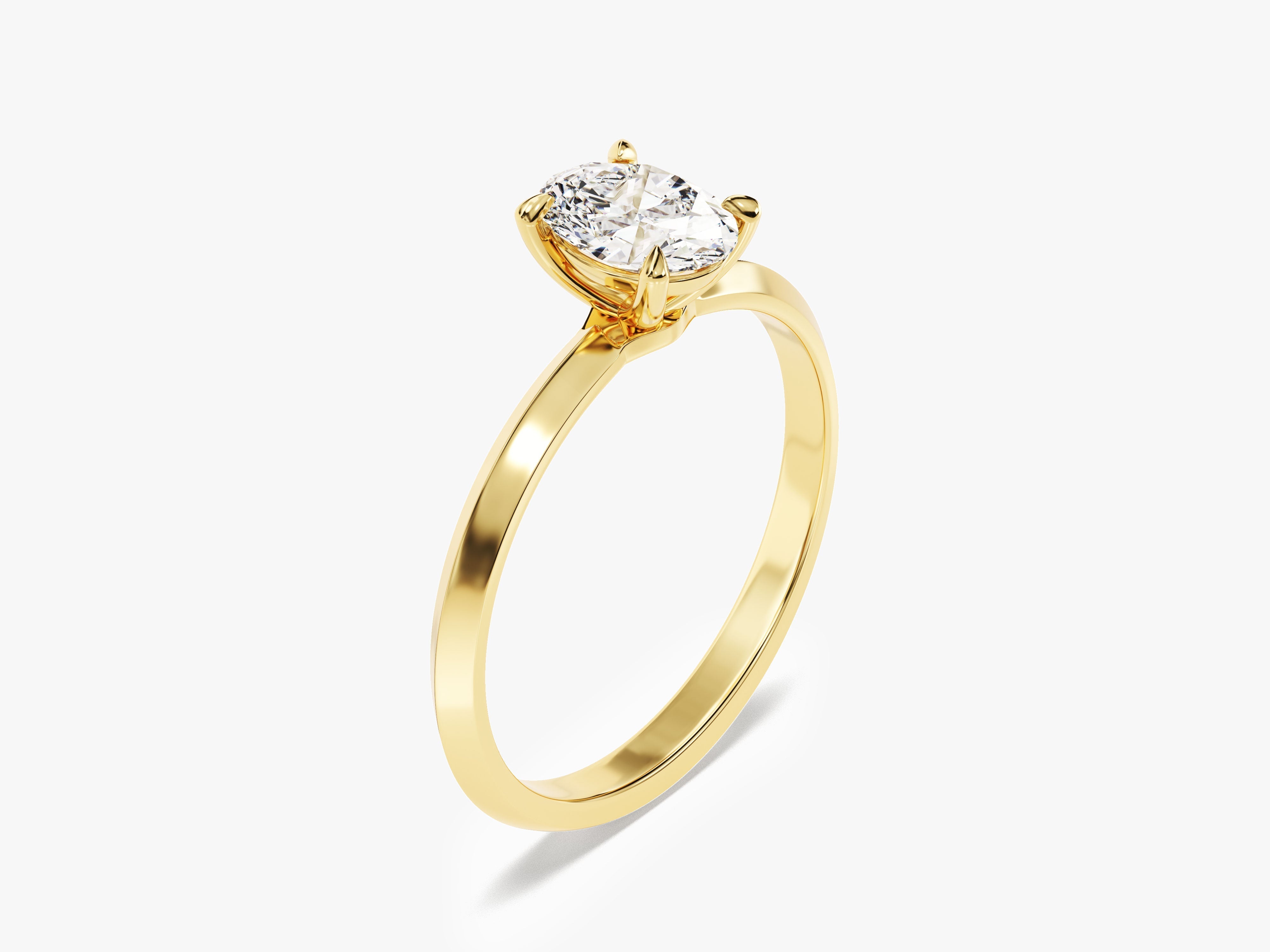 Moissanit Verlobungsring im Ovalschliff mit Messer-Kante  (1.00 CT)