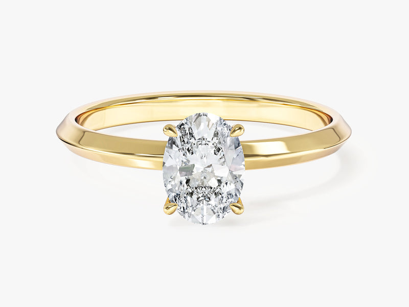 Moissanit Verlobungsring im Ovalschliff mit Messer-Kante  (1,00 CT)
