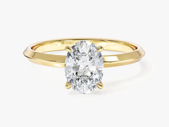 Moissanit Verlobungsring im Ovalschliff mit Messer-Kante (1,50 CT)