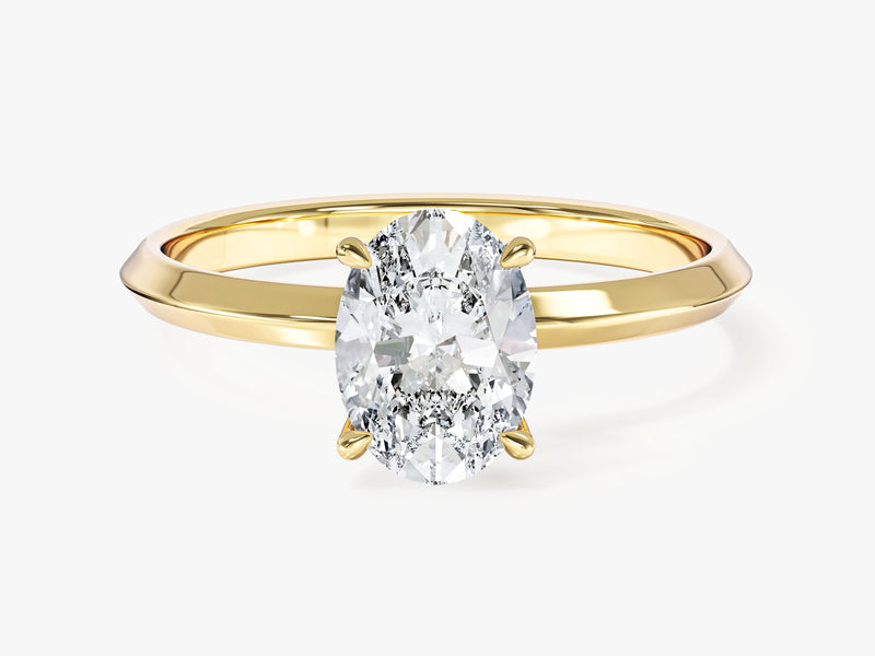 Moissanit Verlobungsring im Ovalschliff mit Messer-Kante (1,50 CT)