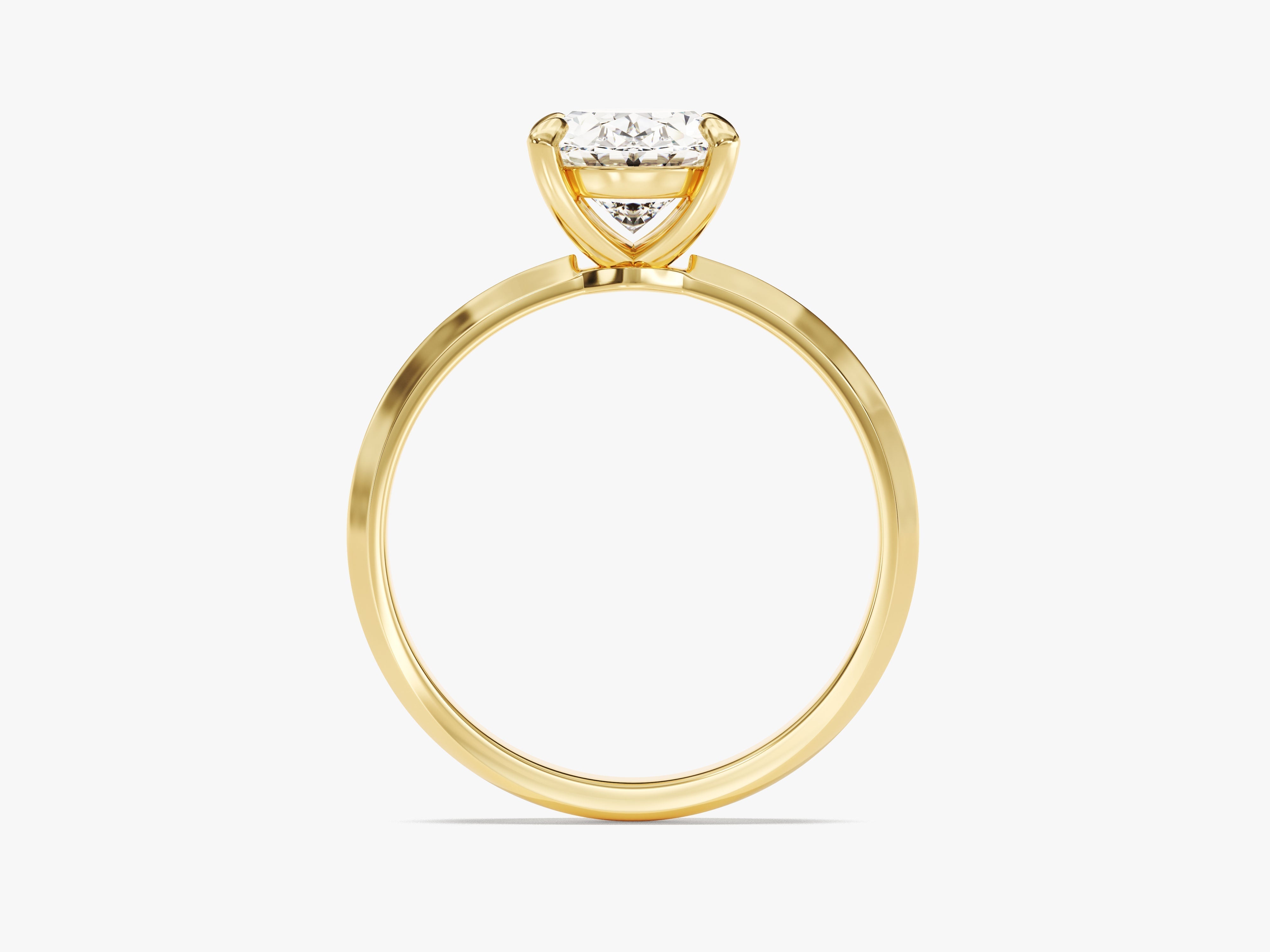 Moissanit Verlobungsring im Ovalschliff mit Messer-Kante  (2.00 CT)