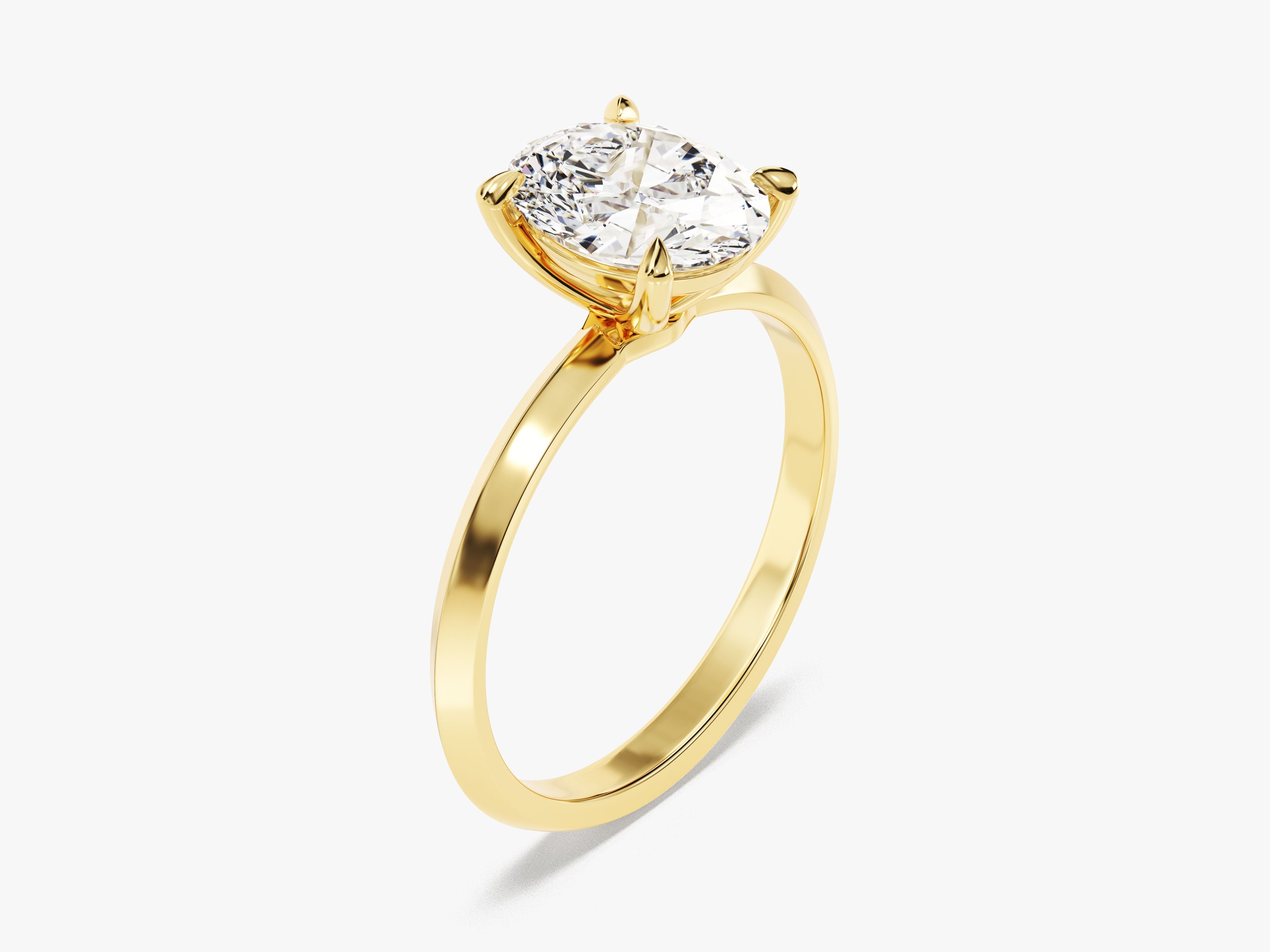 Moissanit Verlobungsring im Ovalschliff mit Messer-Kante  (2.00 CT)