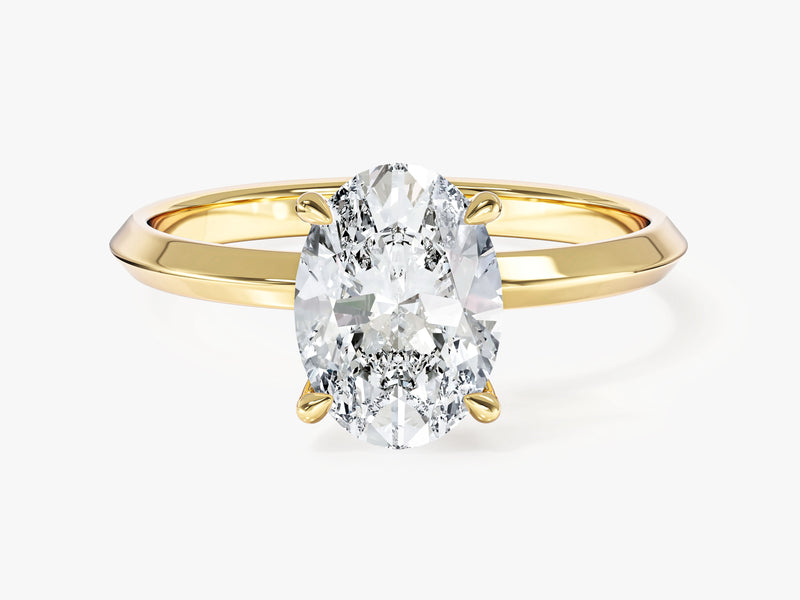 Moissanit Verlobungsring im Ovalschliff mit Messer-Kante  (2,00 CT)