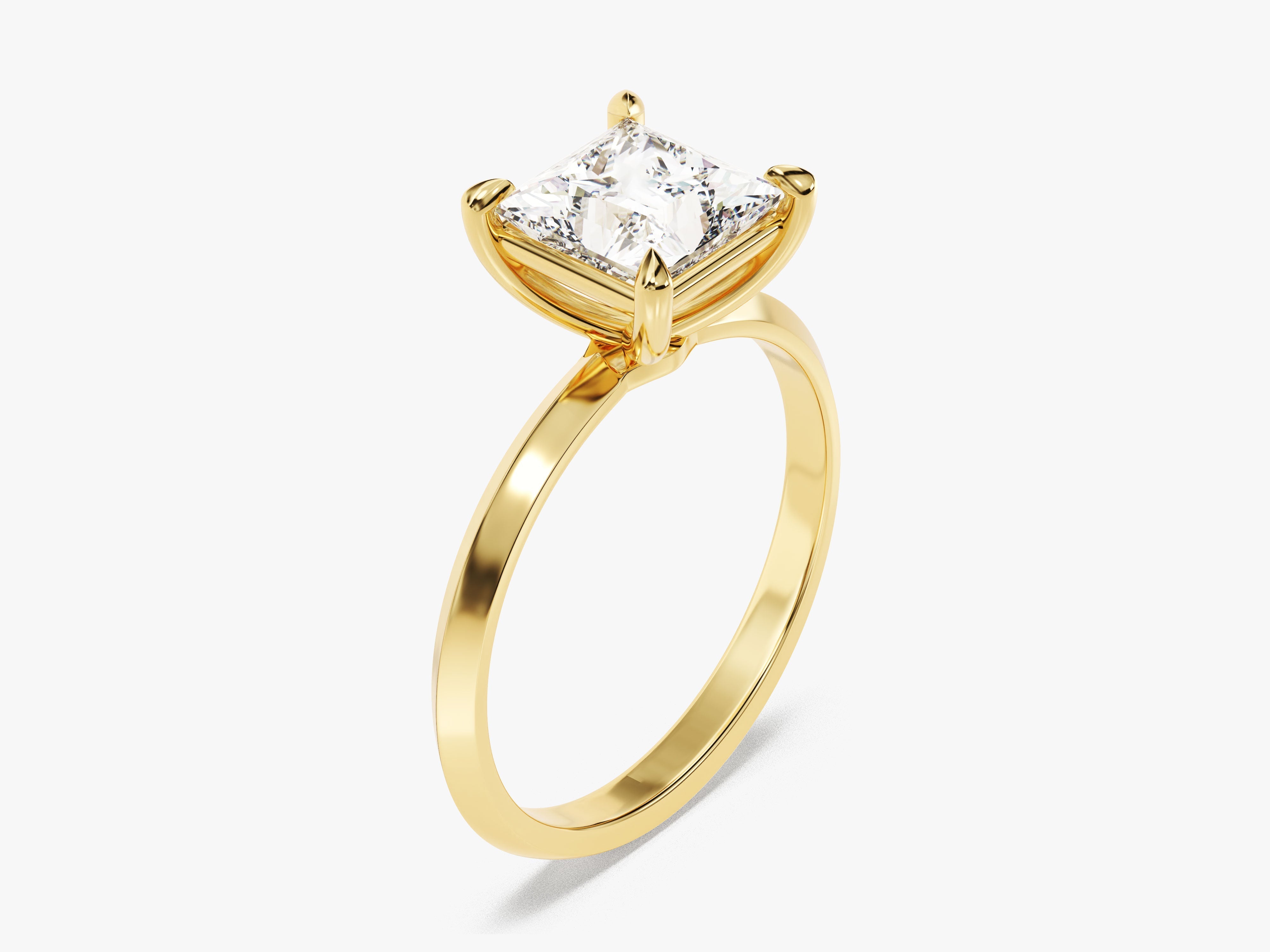 Moissanit Verlobungsring im Prinzessschliff mit Messer-Kante  (1.50 CT)