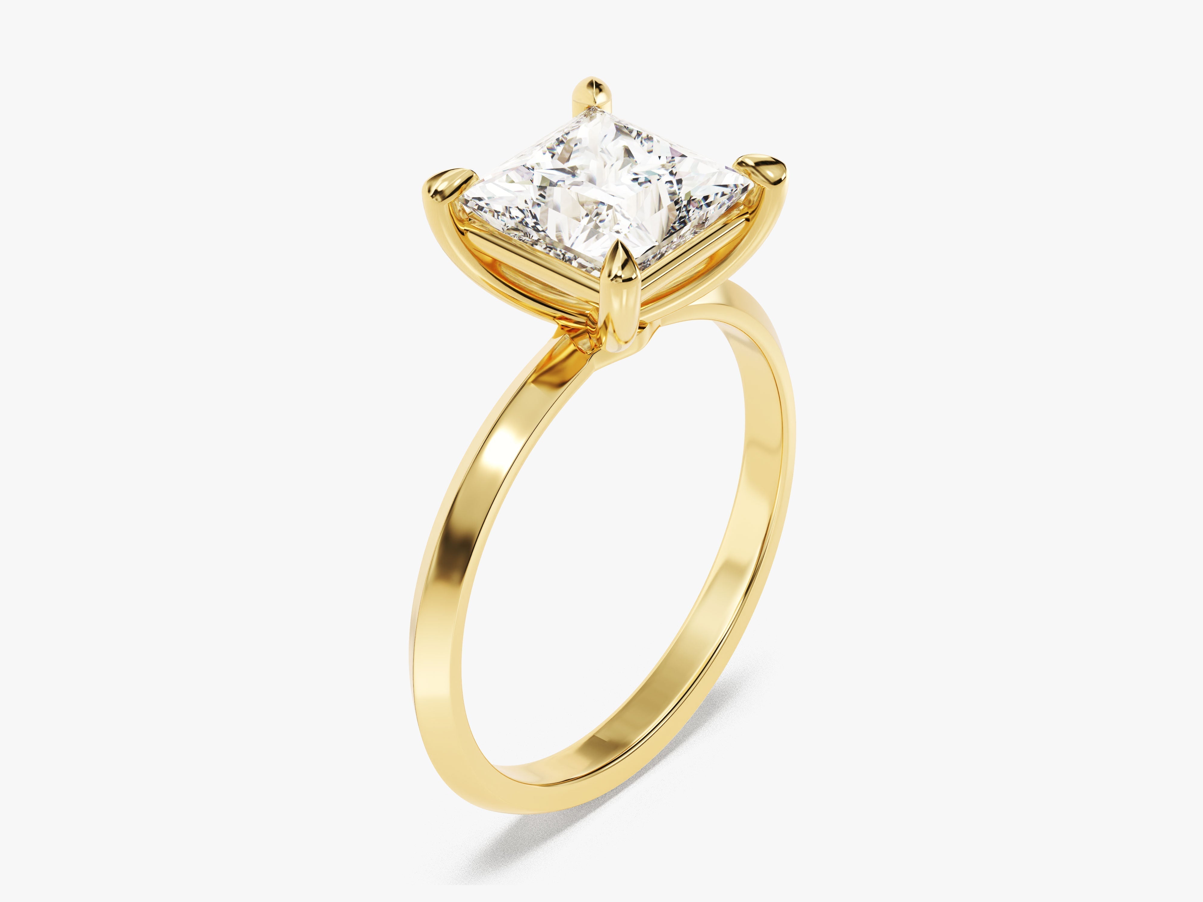 Moissanit Verlobungsring im Prinzessschliff mit Messer-Kante  (2.00 CT)