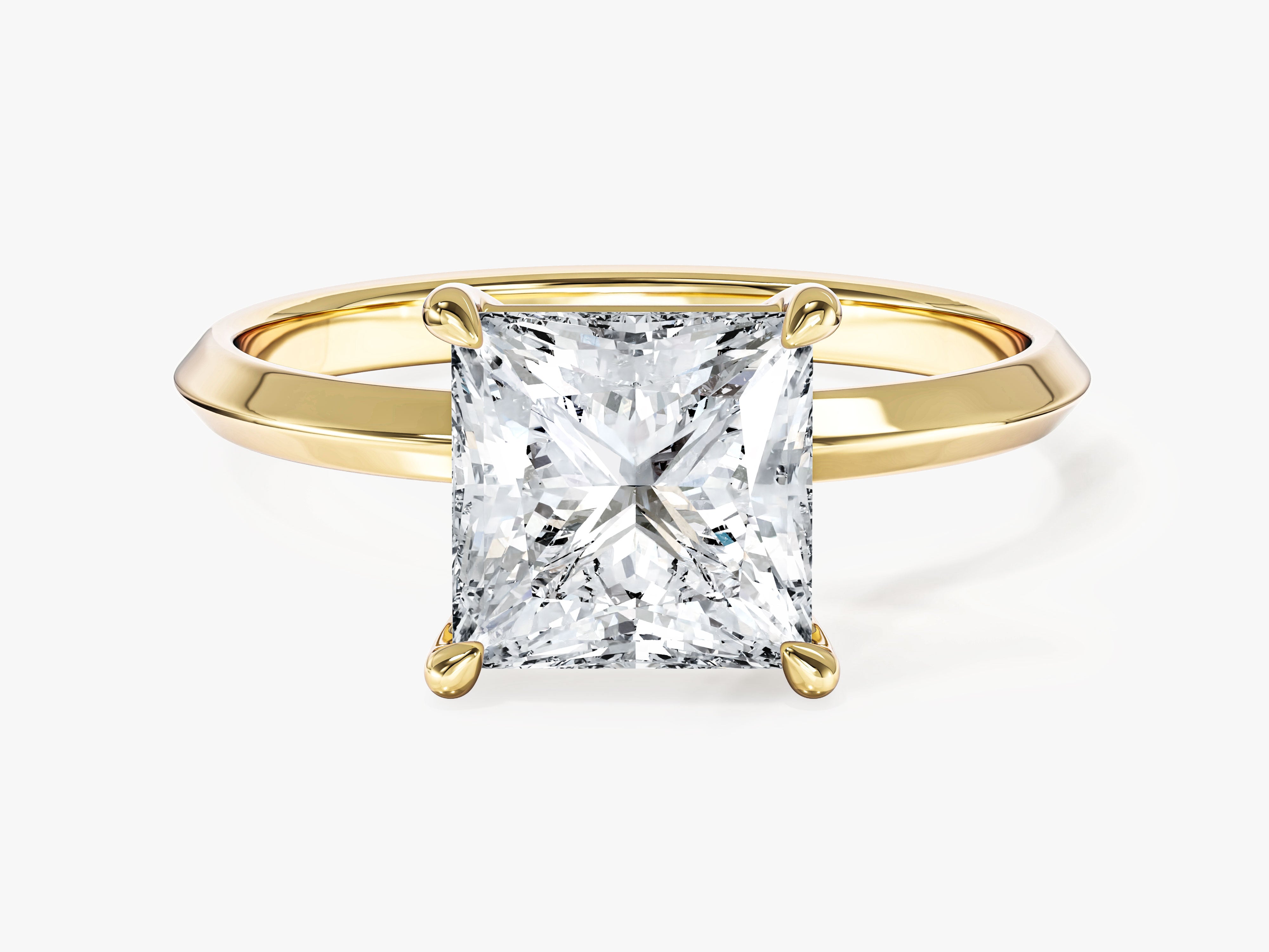 Moissanit Verlobungsring im Prinzessschliff mit Messer-Kante  (2,00 CT)
