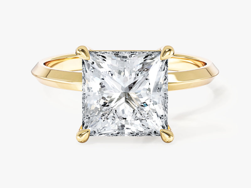 Labordiamant Verlobungsring im Prinzessschliff mit Messer-Kante (3,00 CT TW)