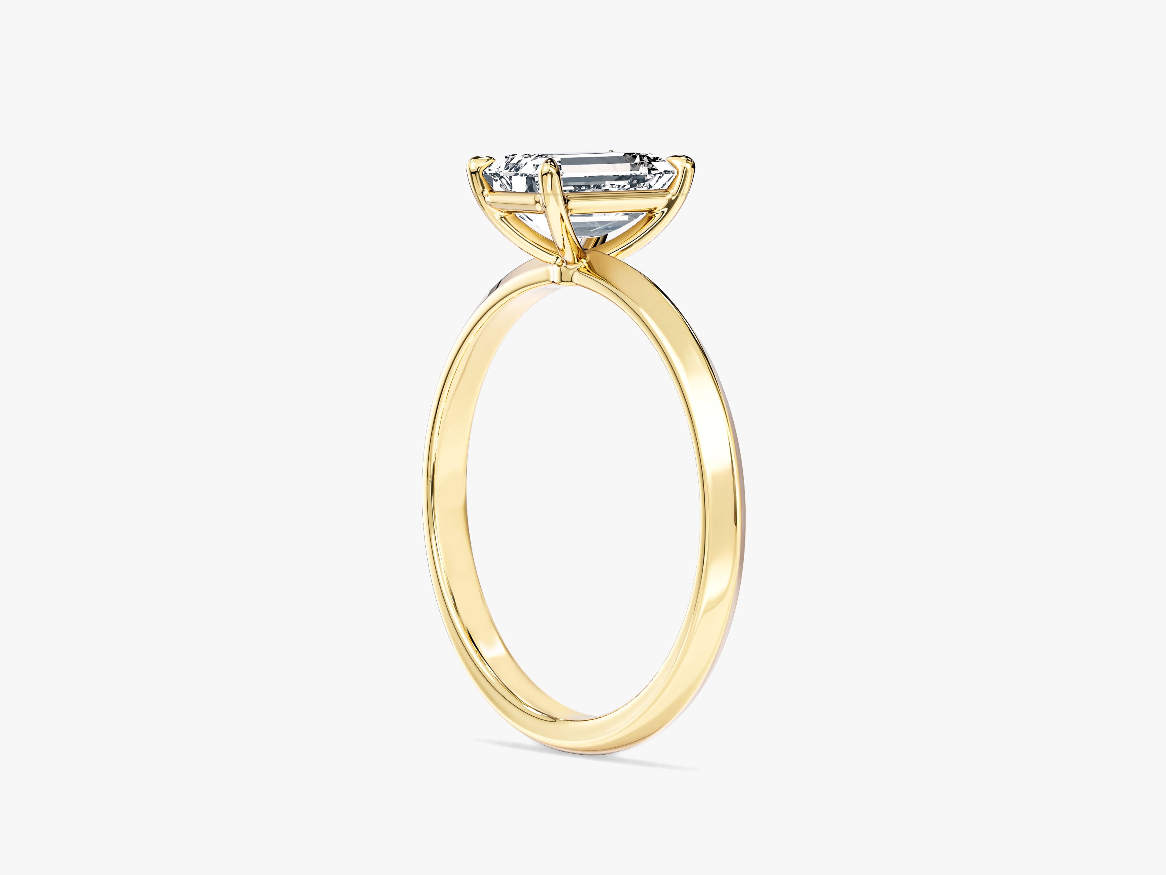 Labordiamant Verlobungsring im Smaragdschliff mit Messer-Kante (1.00 CT)