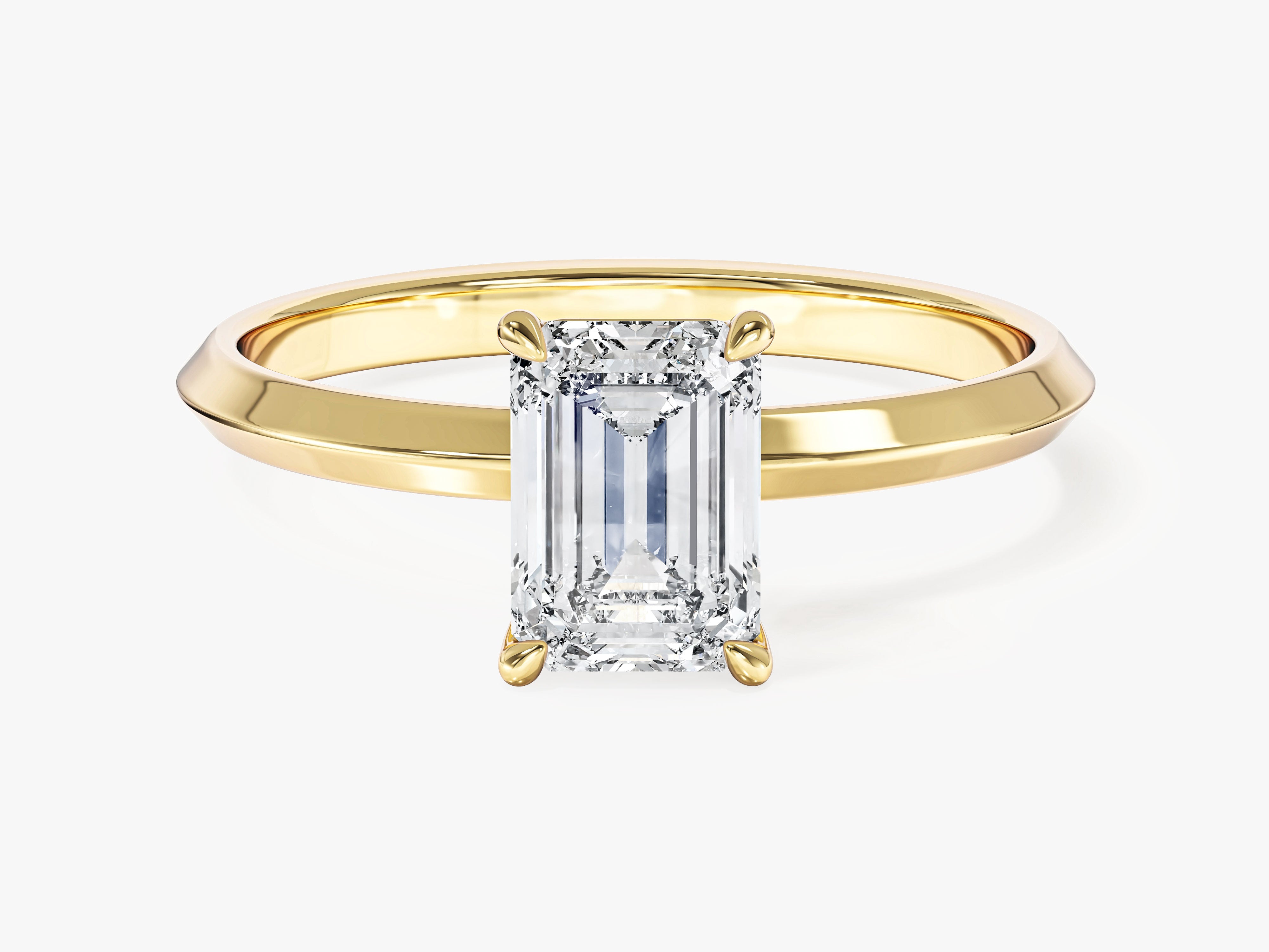 Labordiamant Verlobungsring im Smaragdschliff mit Messer-Kante (1.00 CT)