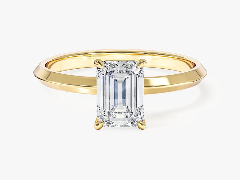 Labordiamant Verlobungsring im Smaragdschliff mit Messer-Kante (1.00 CT)