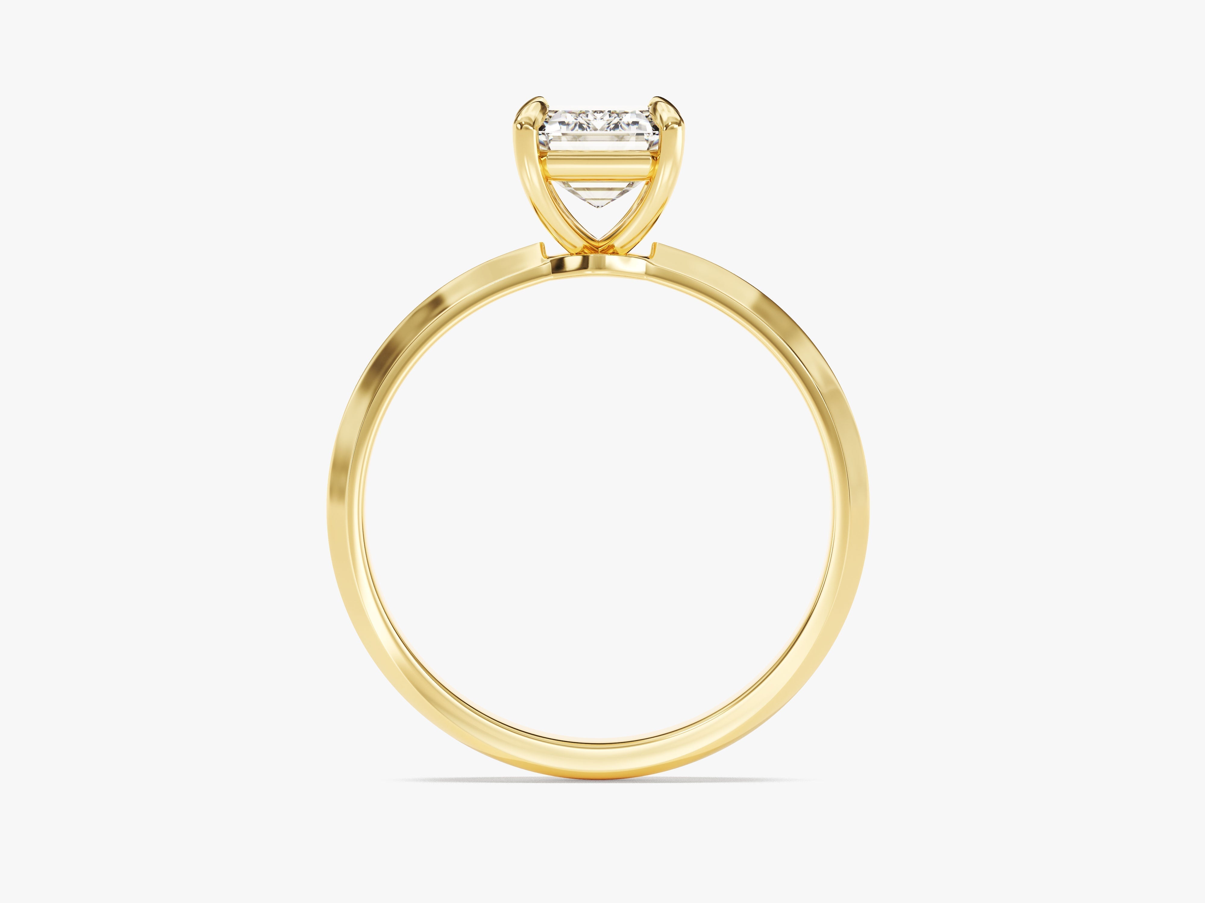 Moissanit Verlobungsring im Smaragdschliff mit Messer-Kante (1.50 CT)