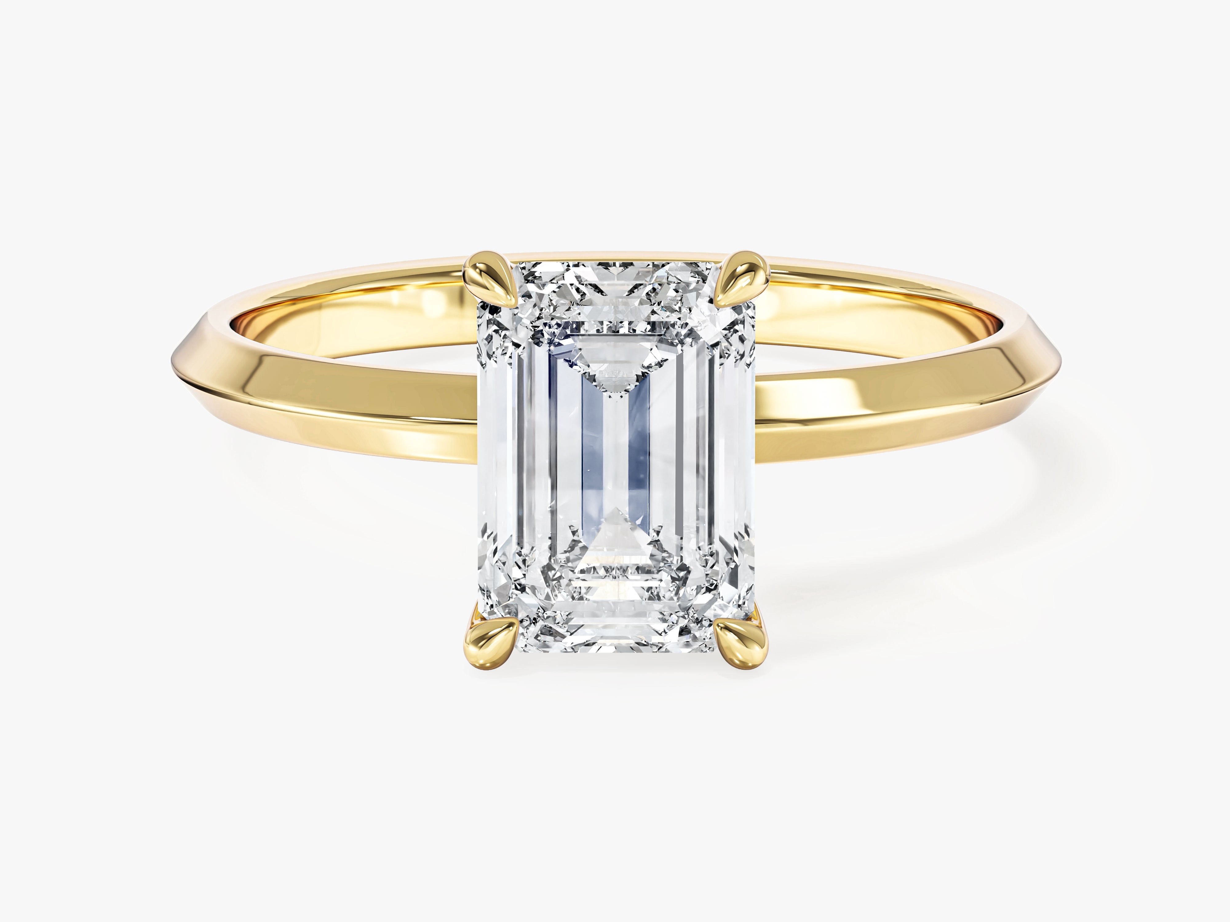 Labordiamant Verlobungsring im Smaragdschliff mit Messer-Kante  (2.00 CT)