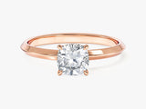 Knife Edge Cushion Moissanite Engagement Ring (1.00 CT)