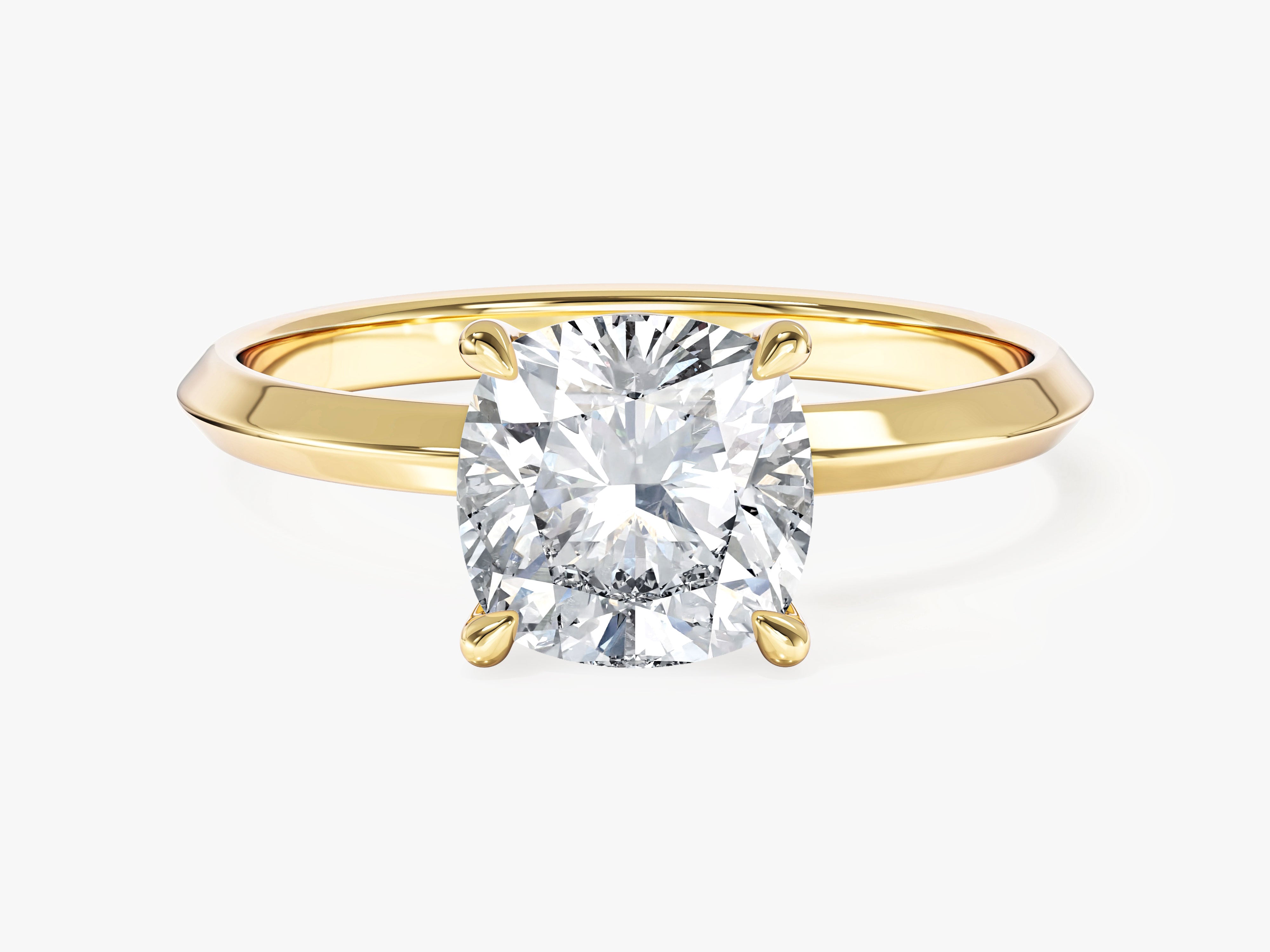 Moissanit Verlobungsring im Kissenschliff mit Messer-Kante (2,00 CT)