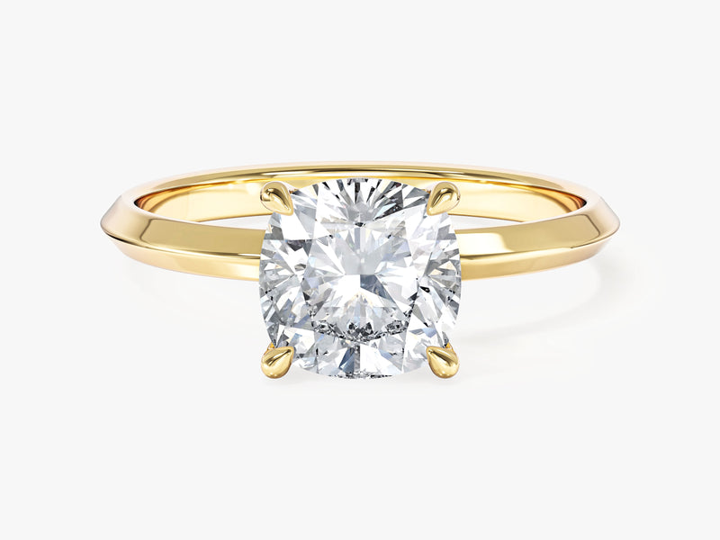 Moissanit Verlobungsring im Kissenschliff mit Messer-Kante (2,00 CT)
