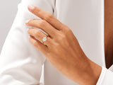 Gold ring with diamond on hand, jewelry product photography