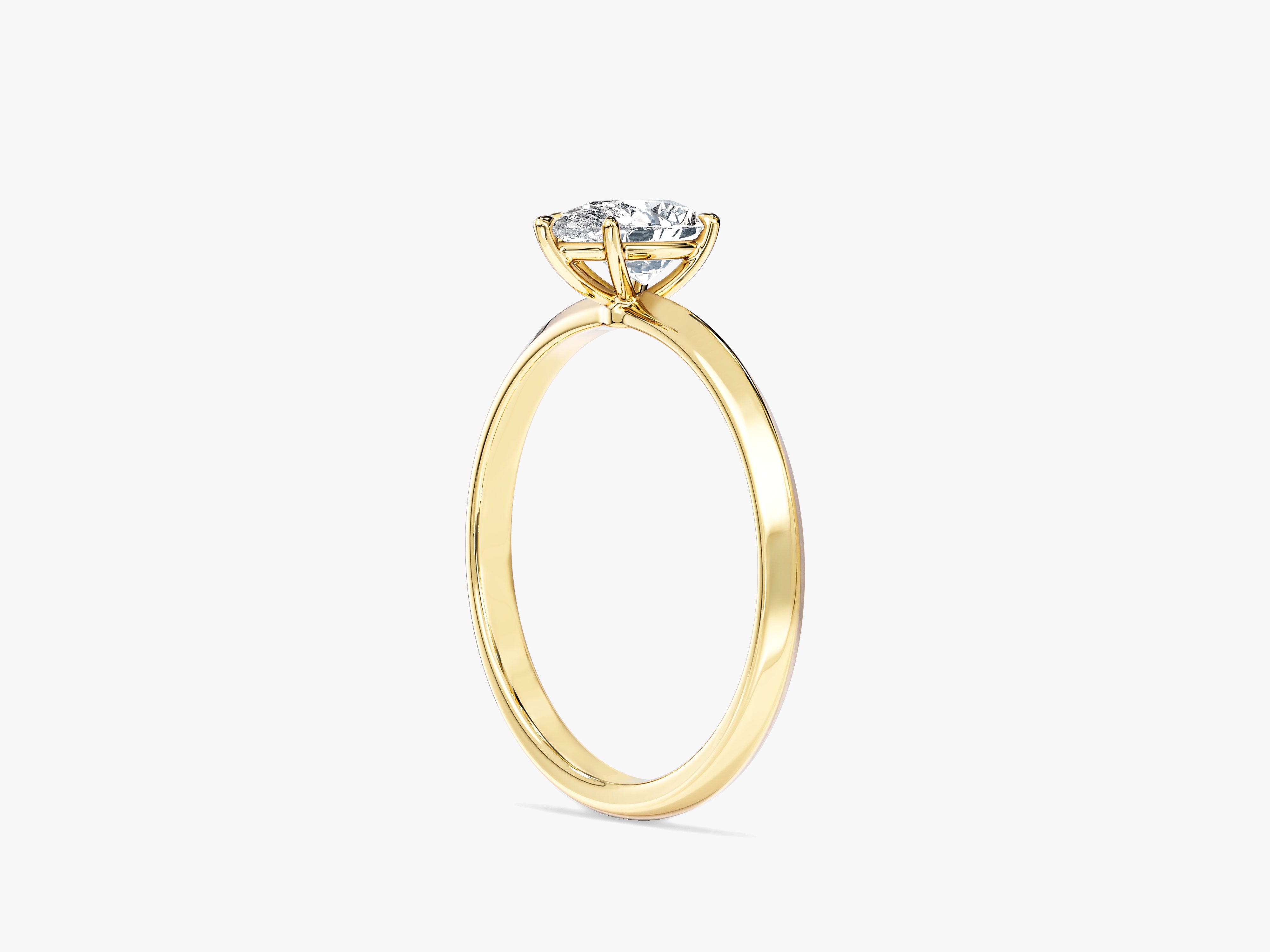 Moissanit Verlobungsring im Tropfenschliff mit Messer-Kante (1,00 CT)