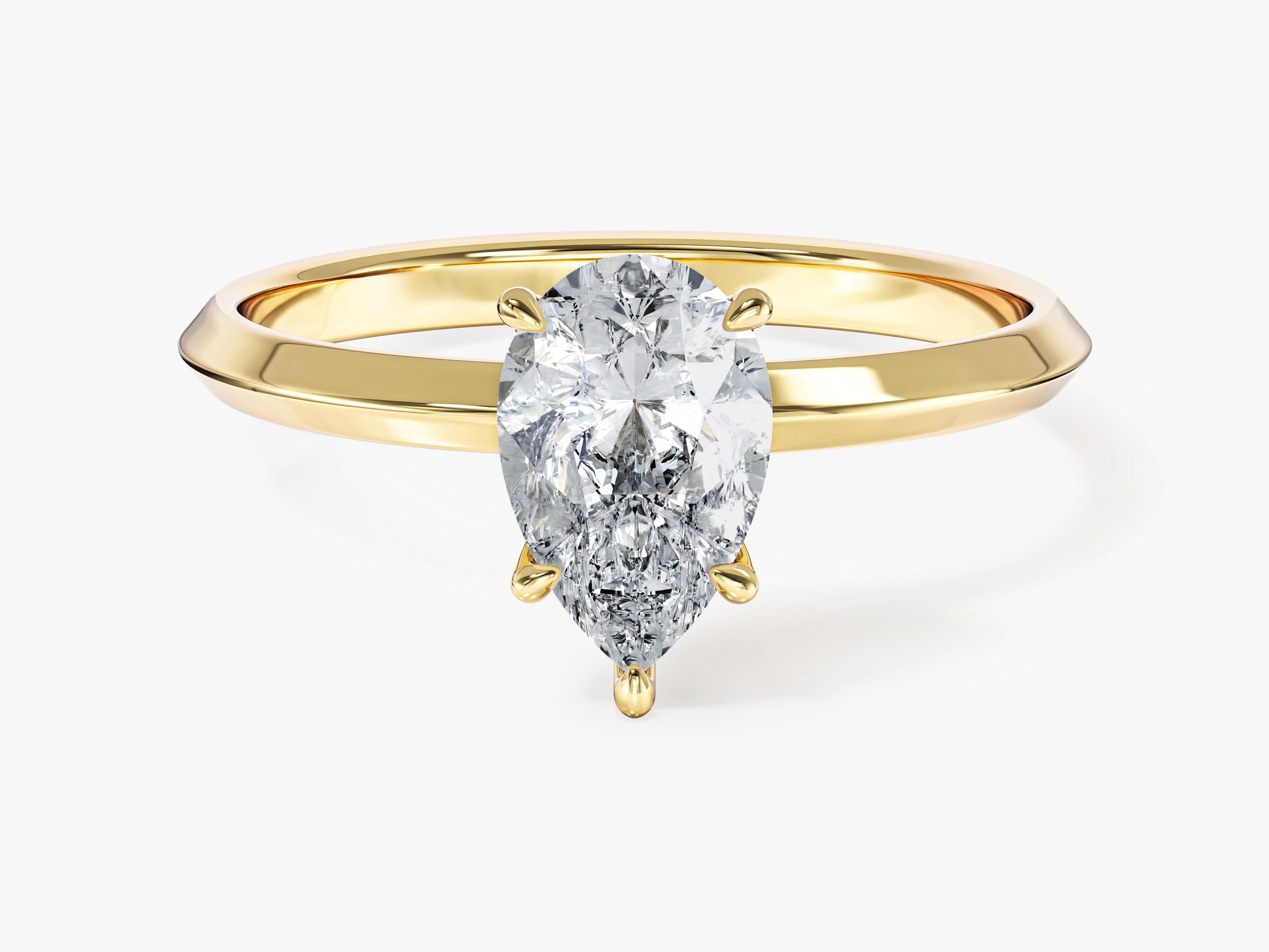 Labordiamant Verlobungsring im Tropfenschliff mit Messer-Kante (1.50 CT)