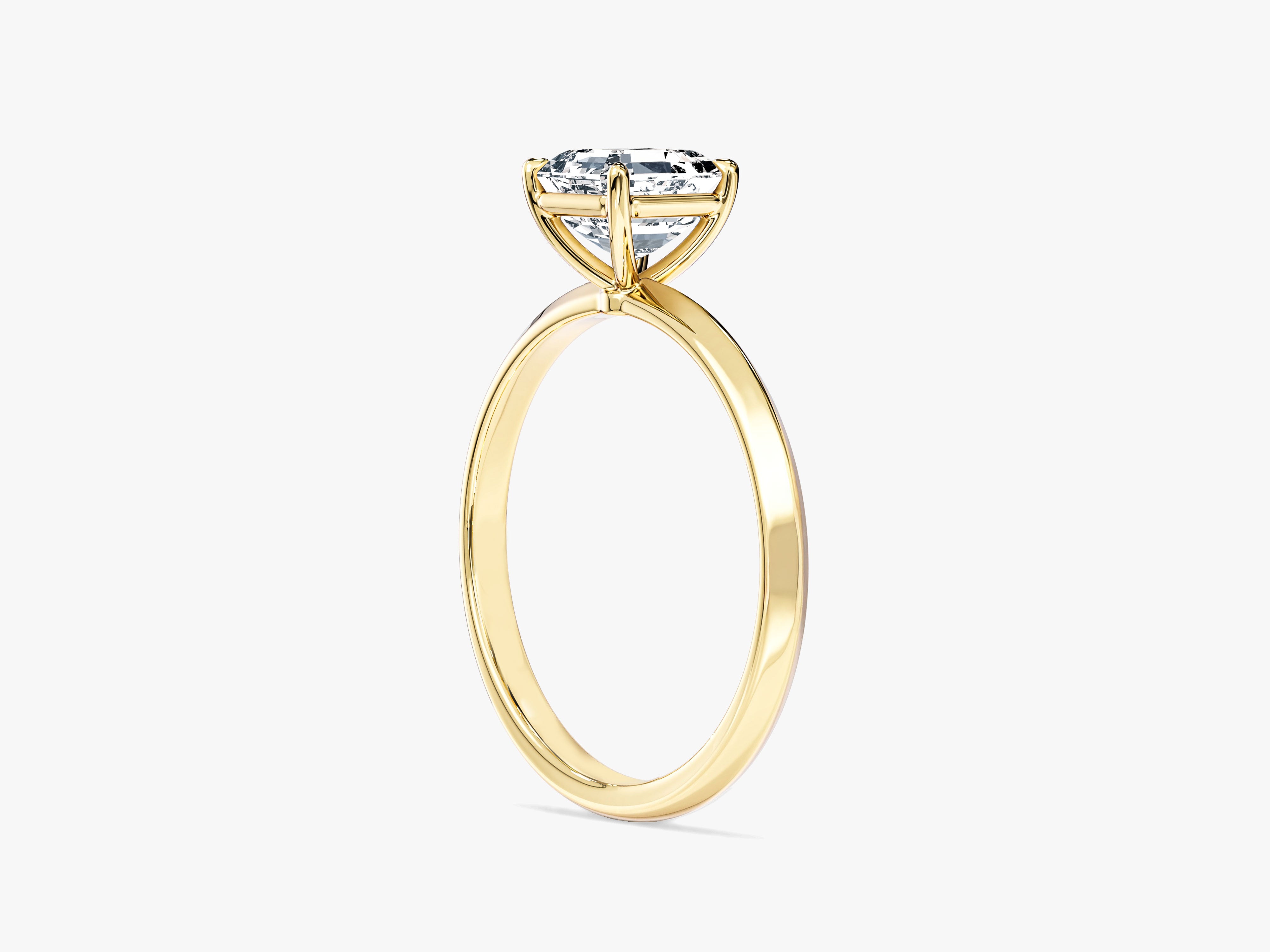 Moissanit Verlobungsring im Asscherschliff mit Messer-Kante (1,00 CT)