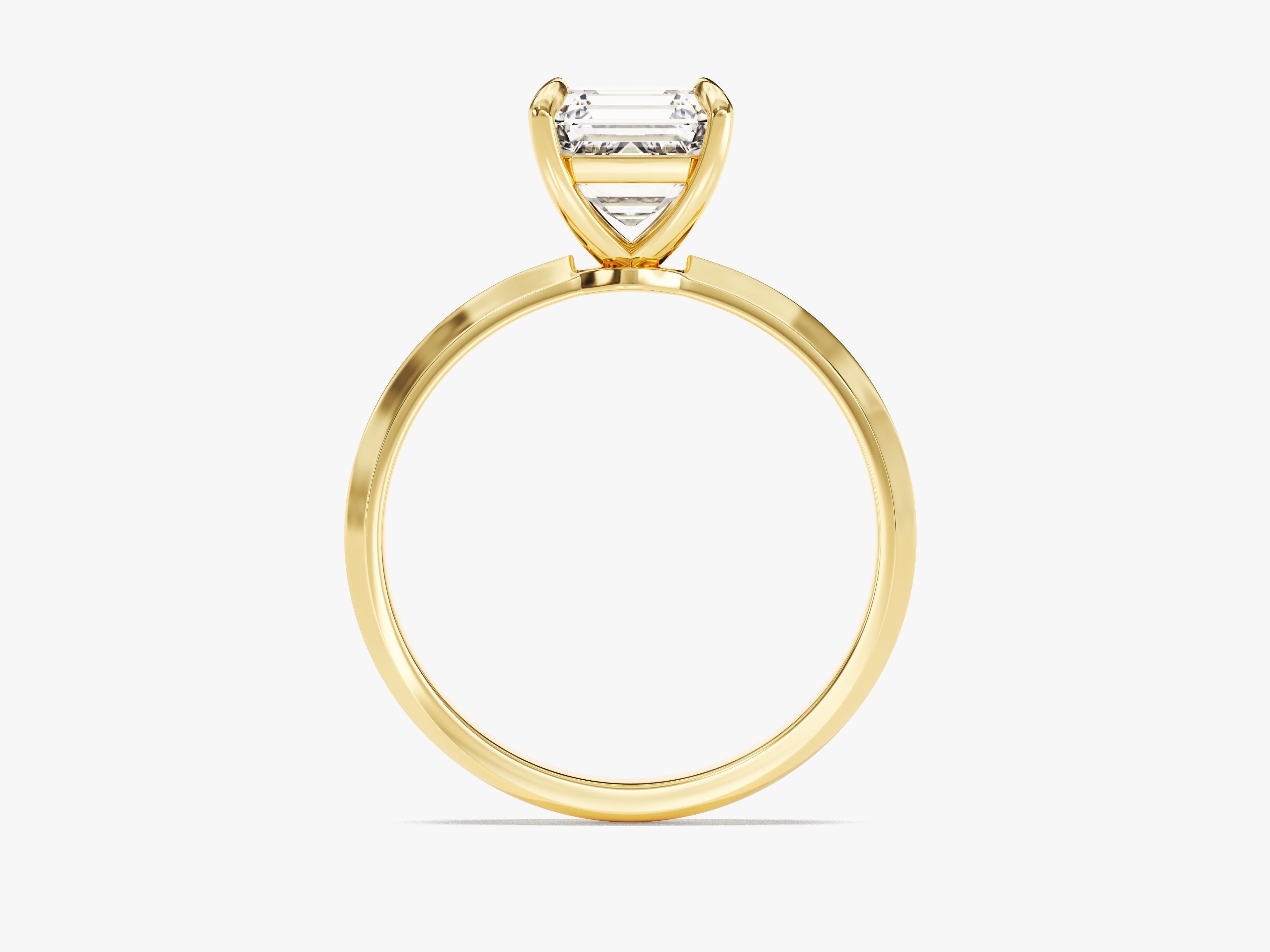 Moissanit Verlobungsring im Asscherschliff mit Messer-Kante (1.50 CT)