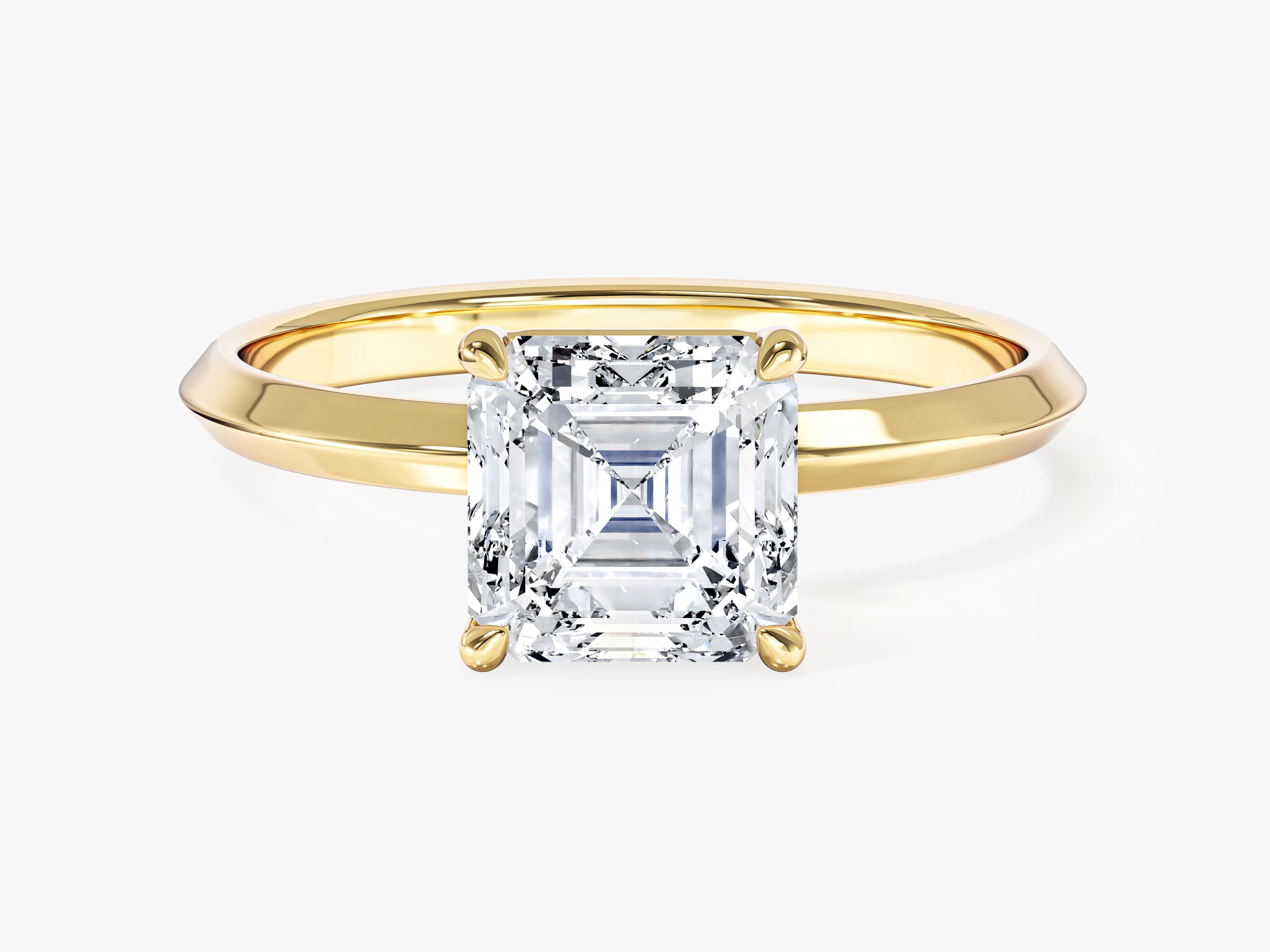Labordiamant Verlobungsring im Asscherschliff mit Messer-Kante (1.50 CT)
