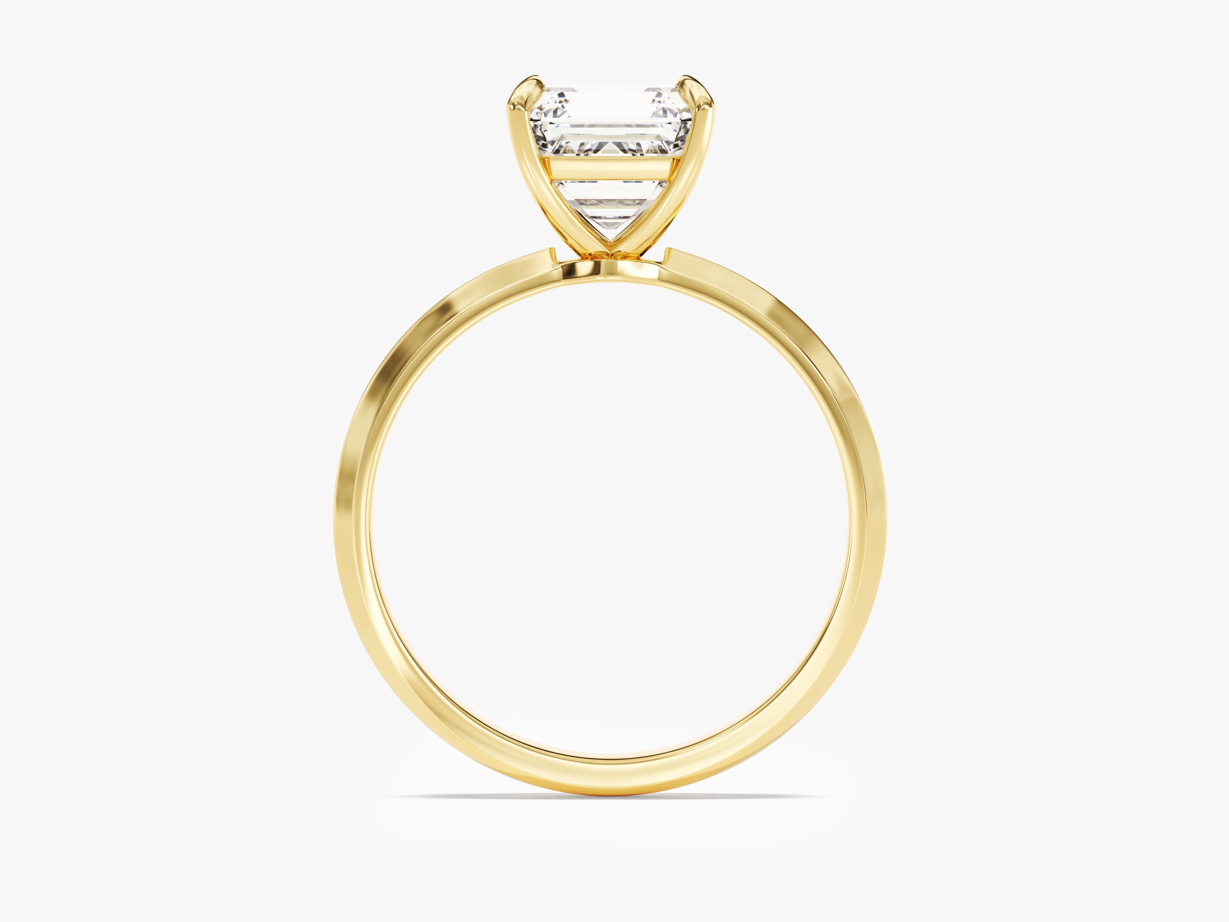 Moissanit Verlobungsring im Asscherschliff mit Messer-Kante  (2.00 CT)