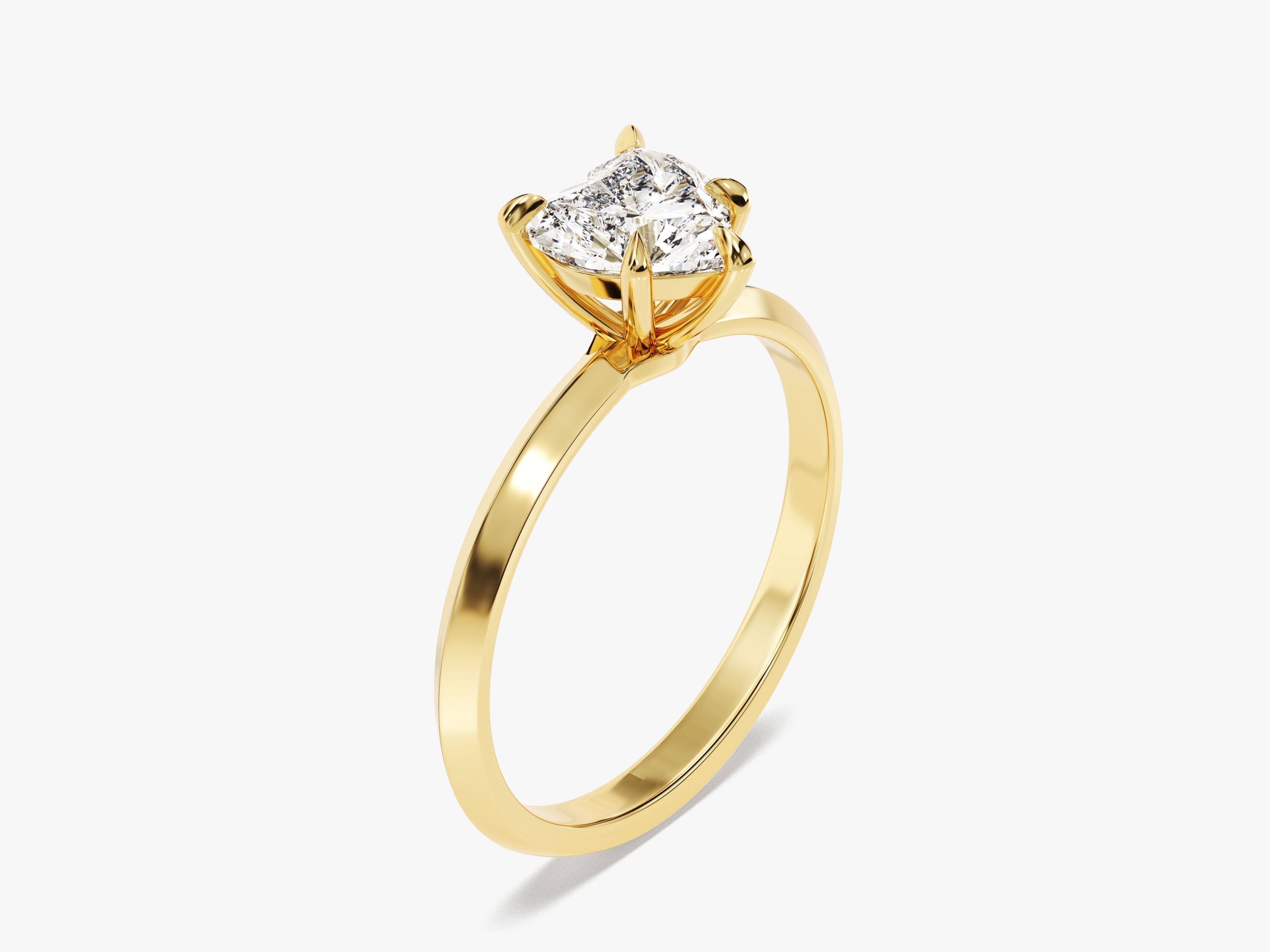 Moissanit Verlobungsring im Herzschliff mit Messer-Kante (1.00 CT)