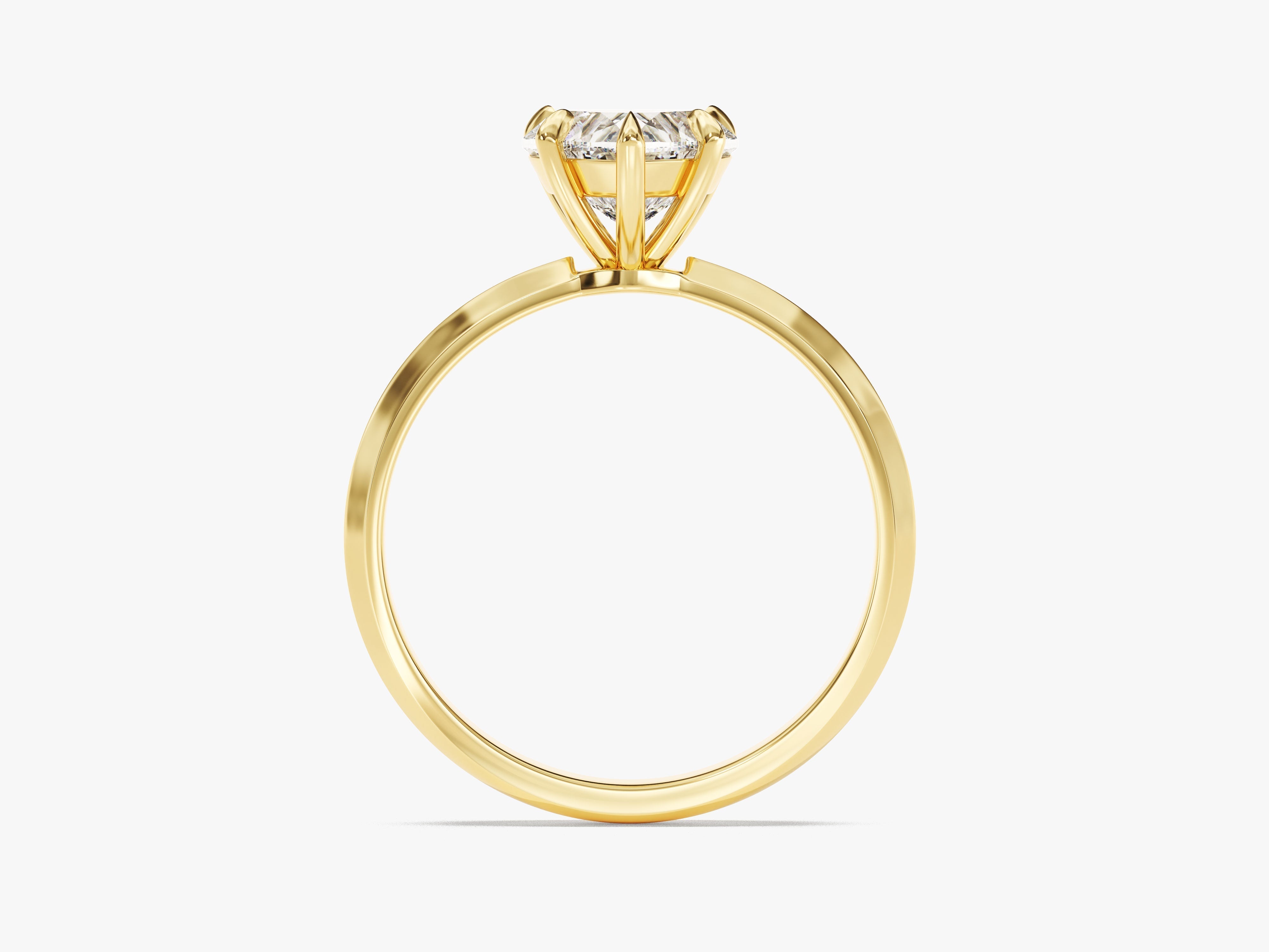 Moissanit Verlobungsring im Herzschliff mit Messer-Kante (1.50 CT)