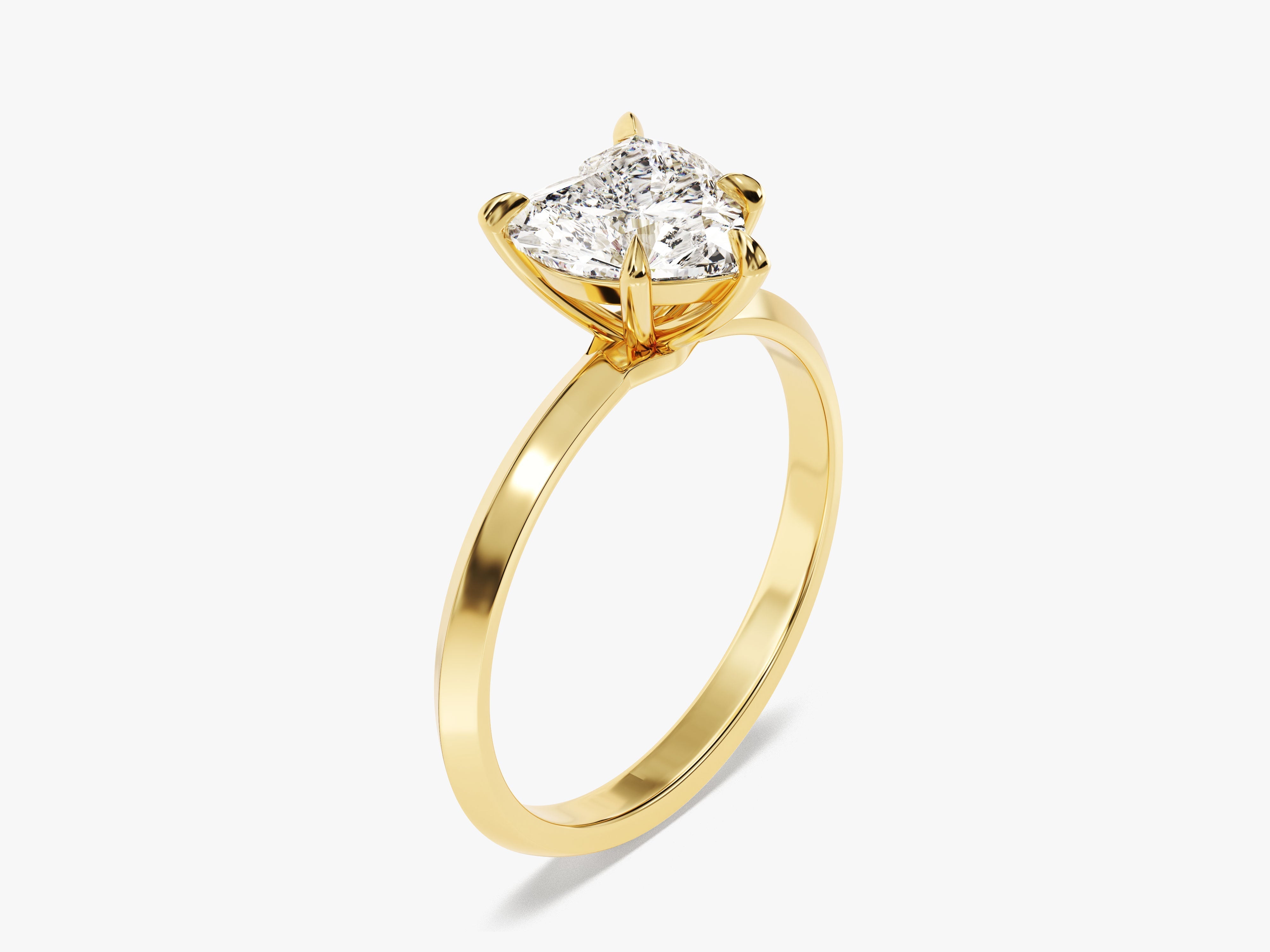 Moissanit Verlobungsring im Herzschliff mit Messer-Kante (1.50 CT)