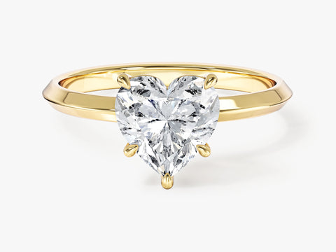 Knife Edge Heart Moissanite Engagement Ring (1.50 CT)