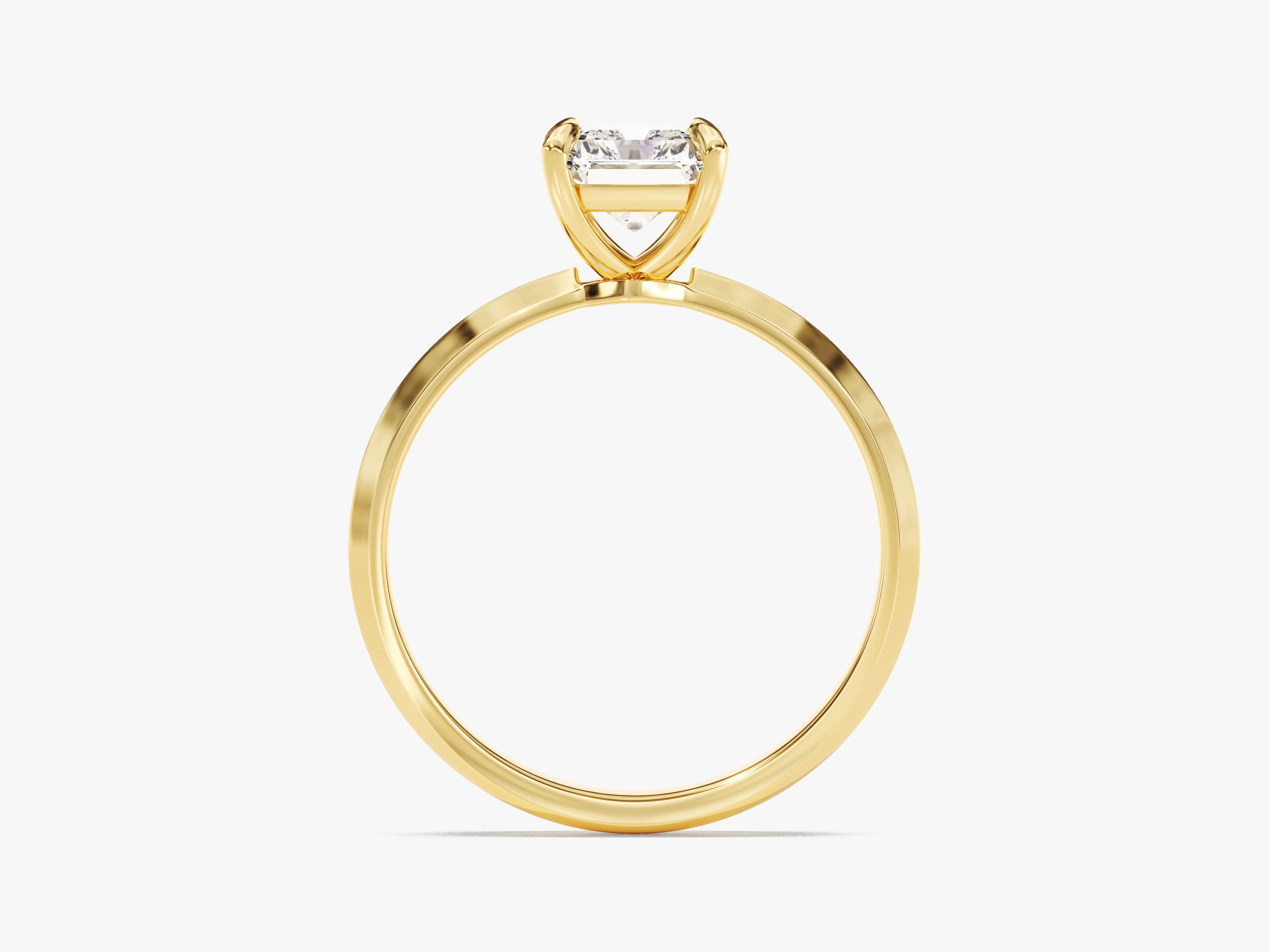 Moissanit Verlobungsring im Radiantschliff mit Messer-Kante (1.50 CT)