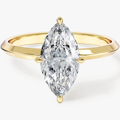 Moissanit Verlobungsring im Marquiseschliff mit Messer-Kante (1,50 CT)