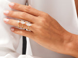Marquise diamond rings on a hand, luxury jewelry for women