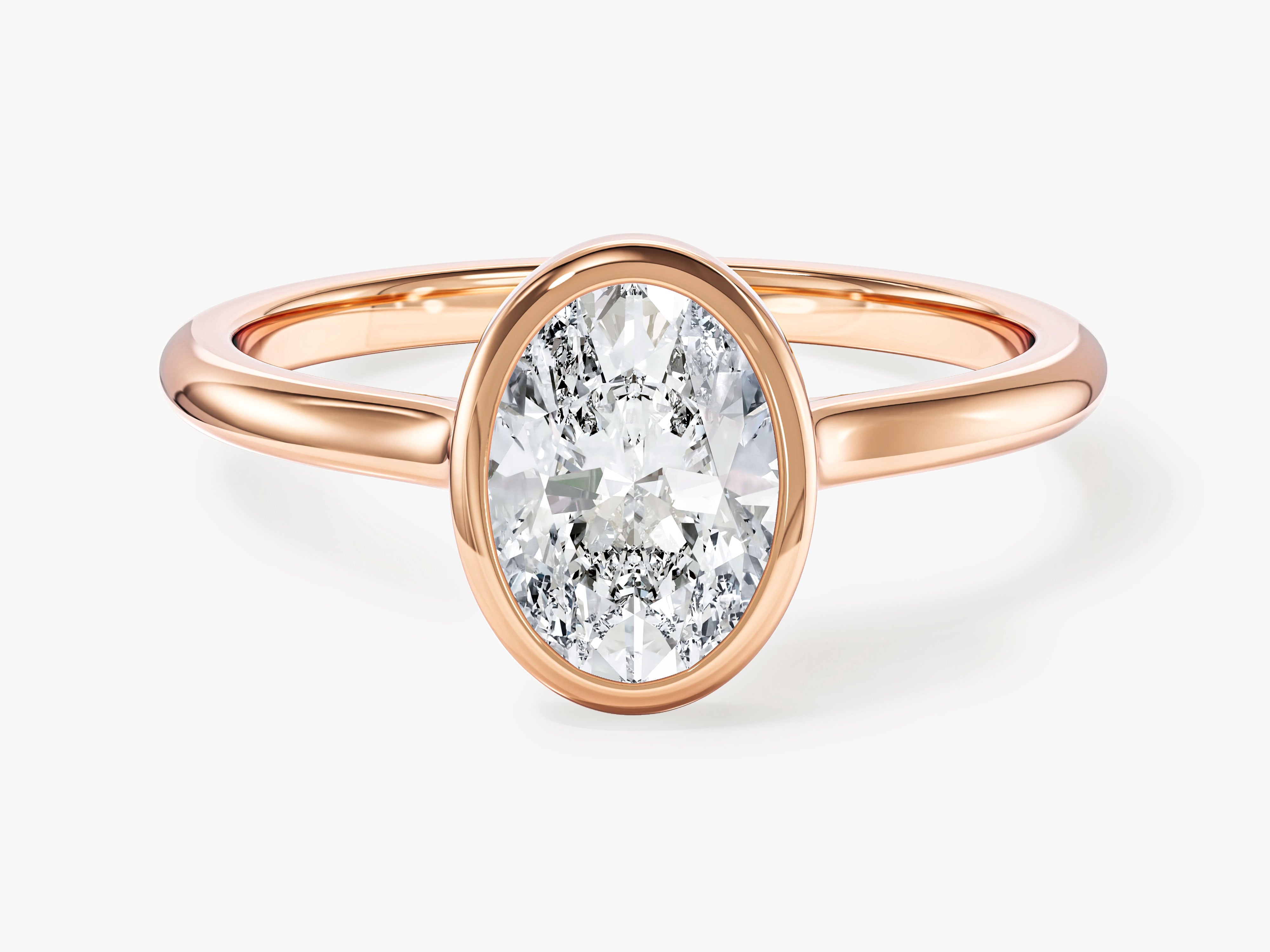 Moissanit Verlobungsring im Bezel-Ovalschliff (1,50 CT)