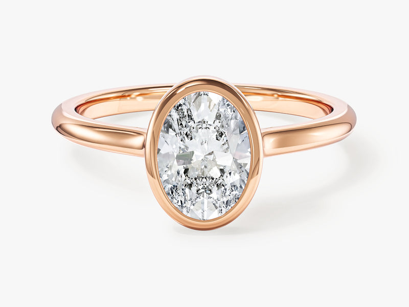 Moissanit Verlobungsring im Bezel-Ovalschliff (1,50 CT)