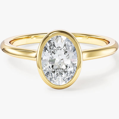 Labordiamant Verlobungsring im Bezel-Ovalschliff (1.50 CT)
