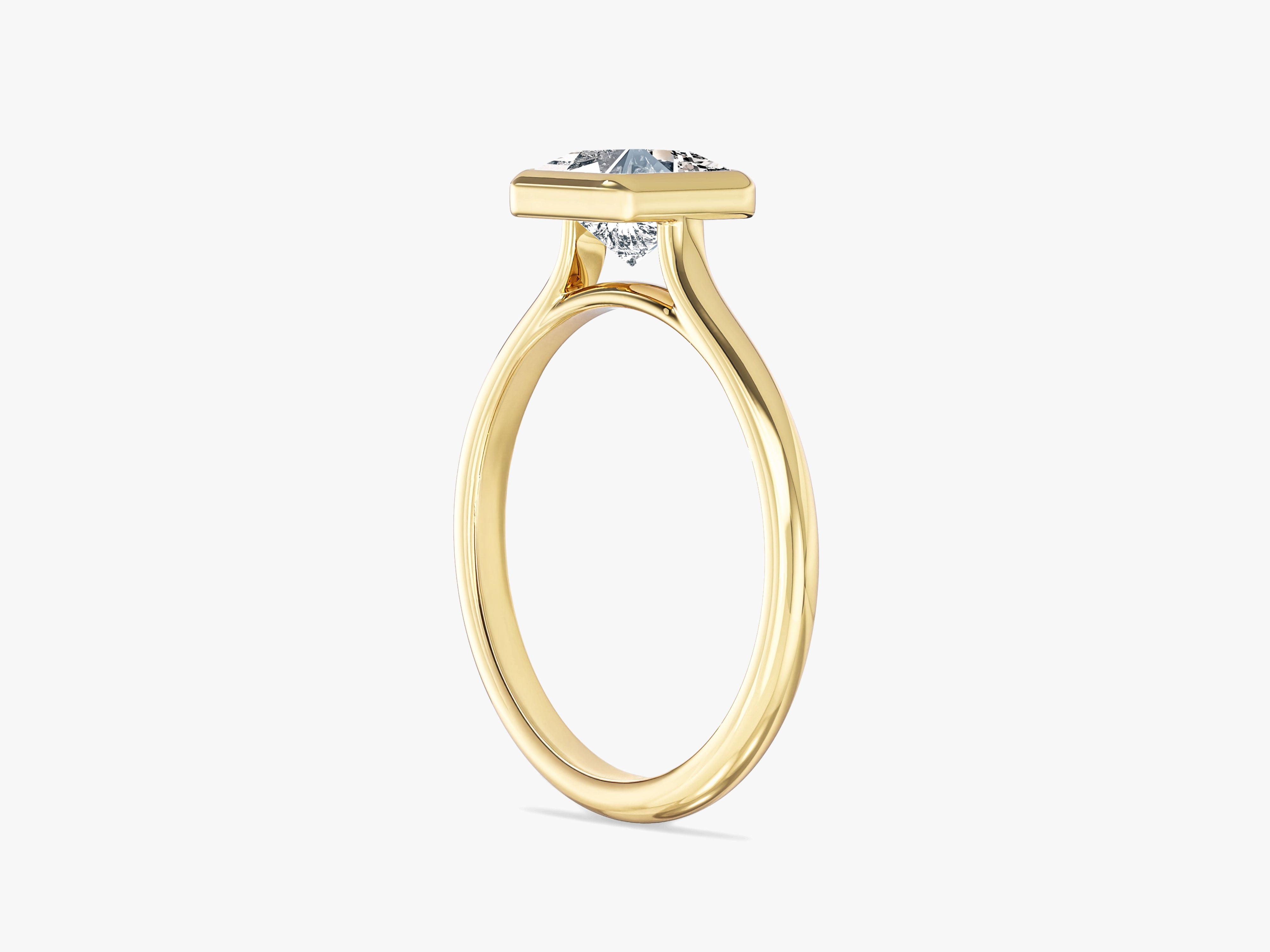 Labordiamant Verlobungsring im Bezel-Prinzessschliff (1.00 CT)